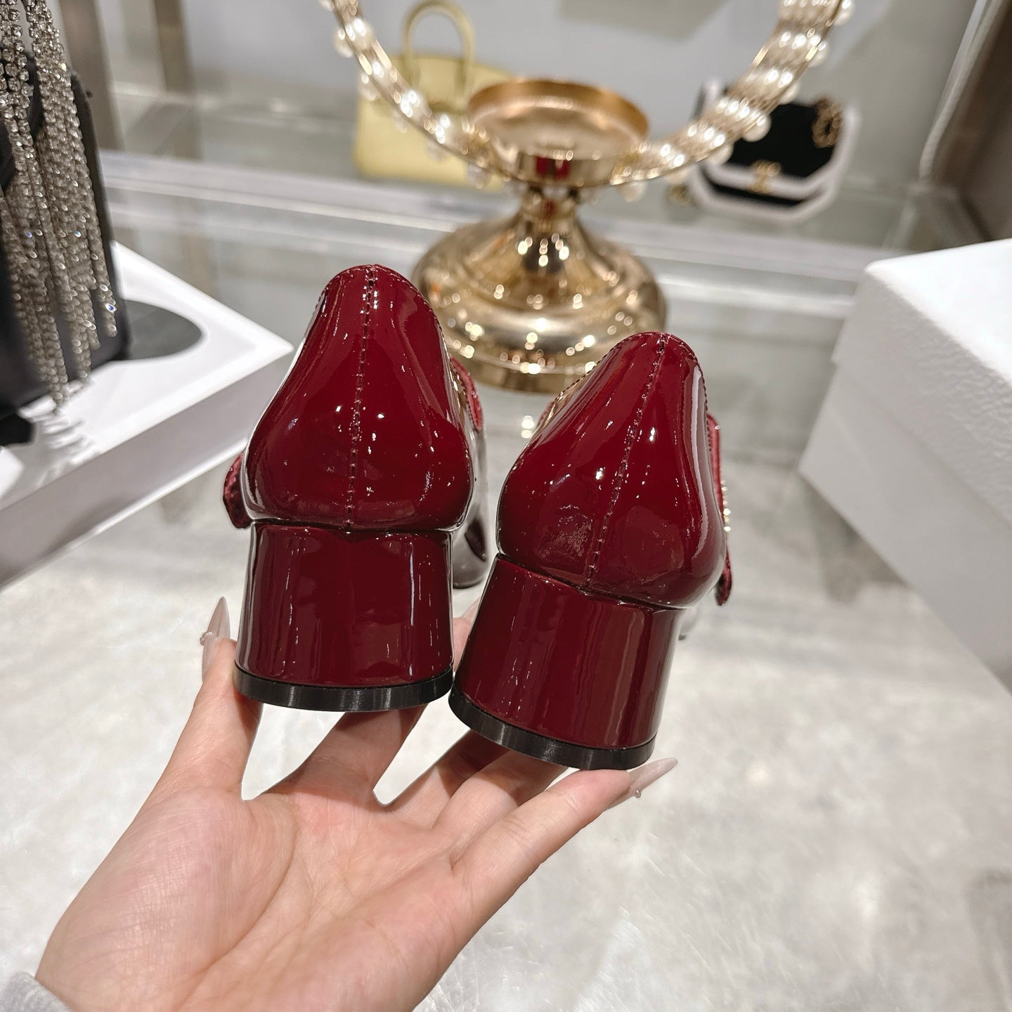 CD 26 Lolita High Heels 40 Dark Red Patent Leather 592208