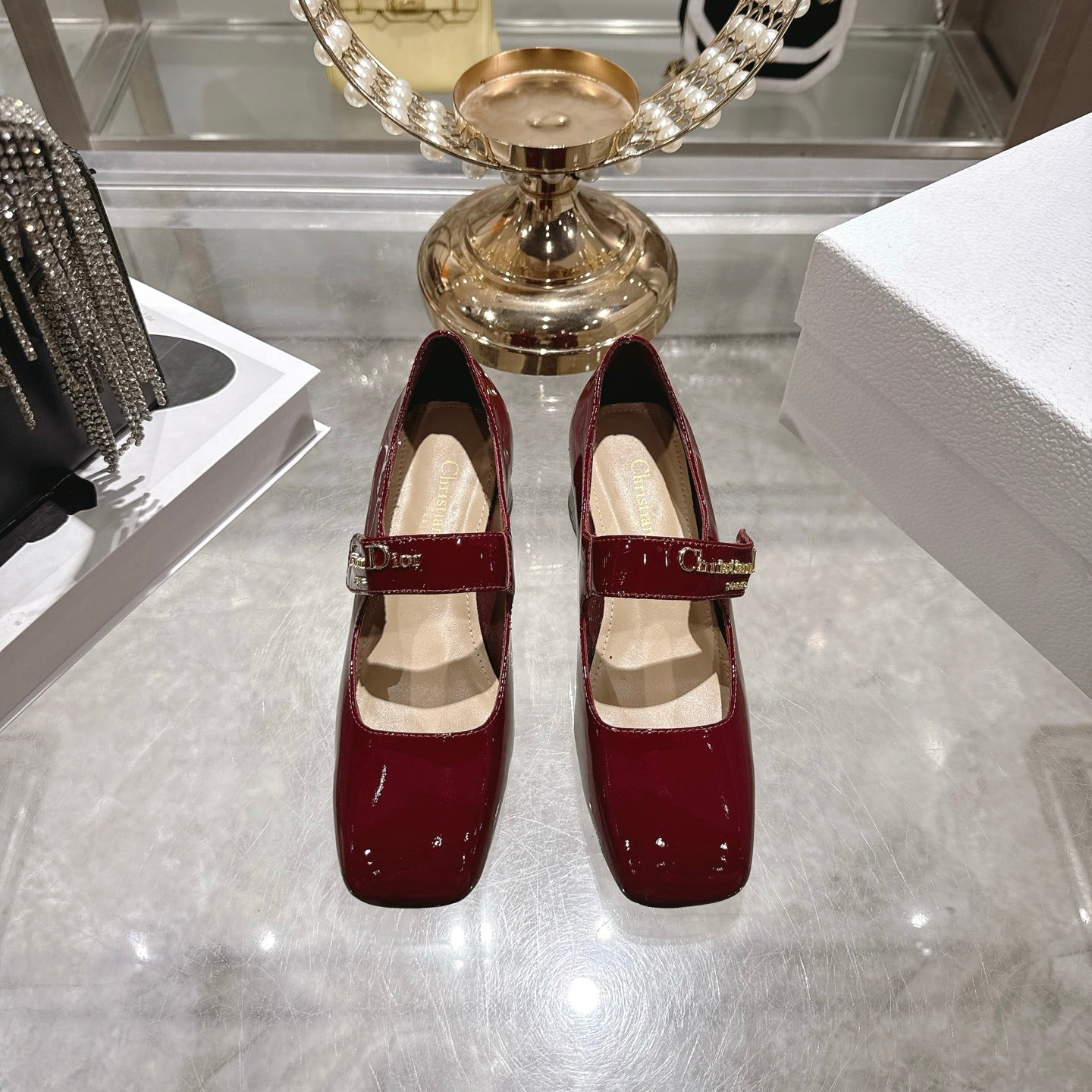 CD 26 Lolita High Heels 40 Dark Red Patent Leather 592208