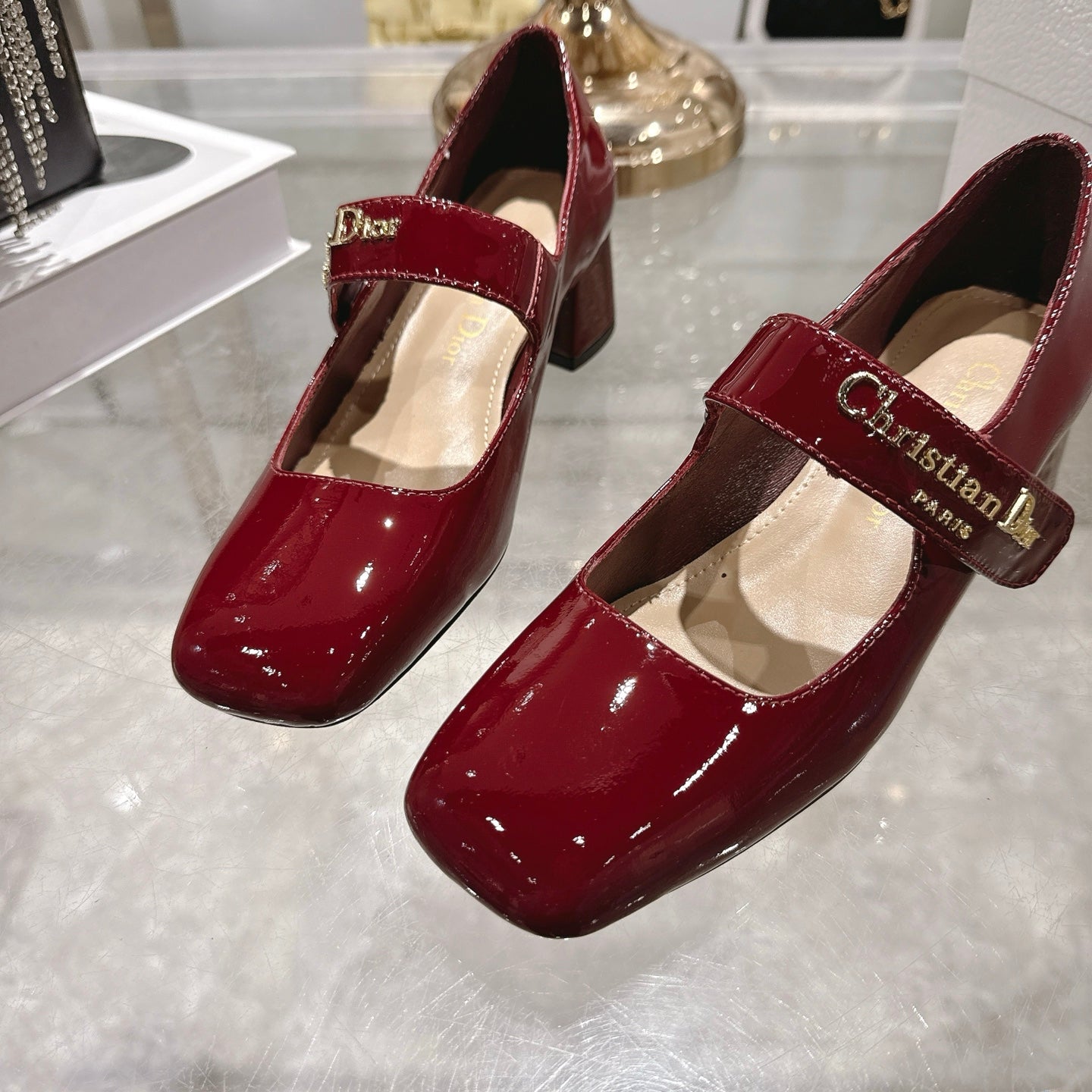 CD 26 Lolita High Heels 40 Dark Red Patent Leather 592208