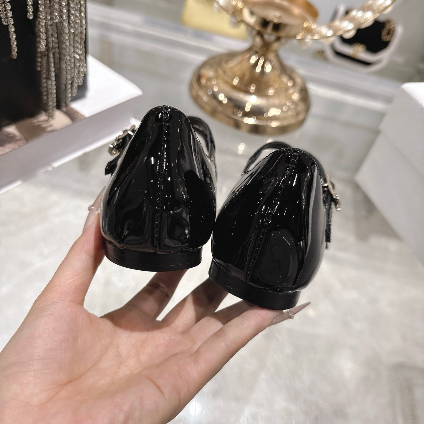 CD 26 Ballet Flats Black Patent Leather 592213