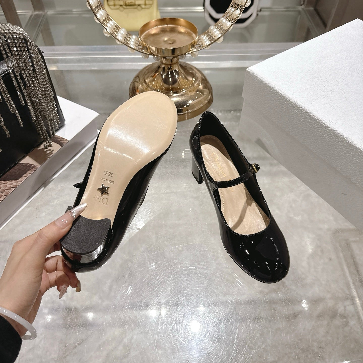 CD  26 Lolita High-Heeled 40 Black Patent Leather 592220