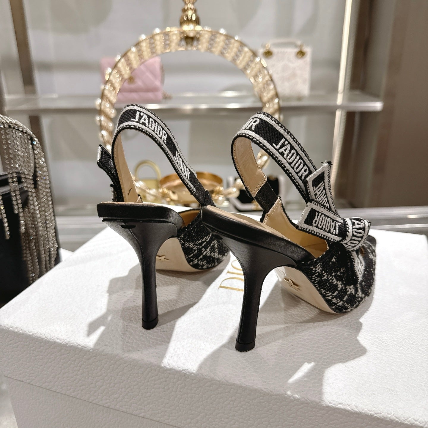 CD 26 Slingback 85mm Black Tweed 592231