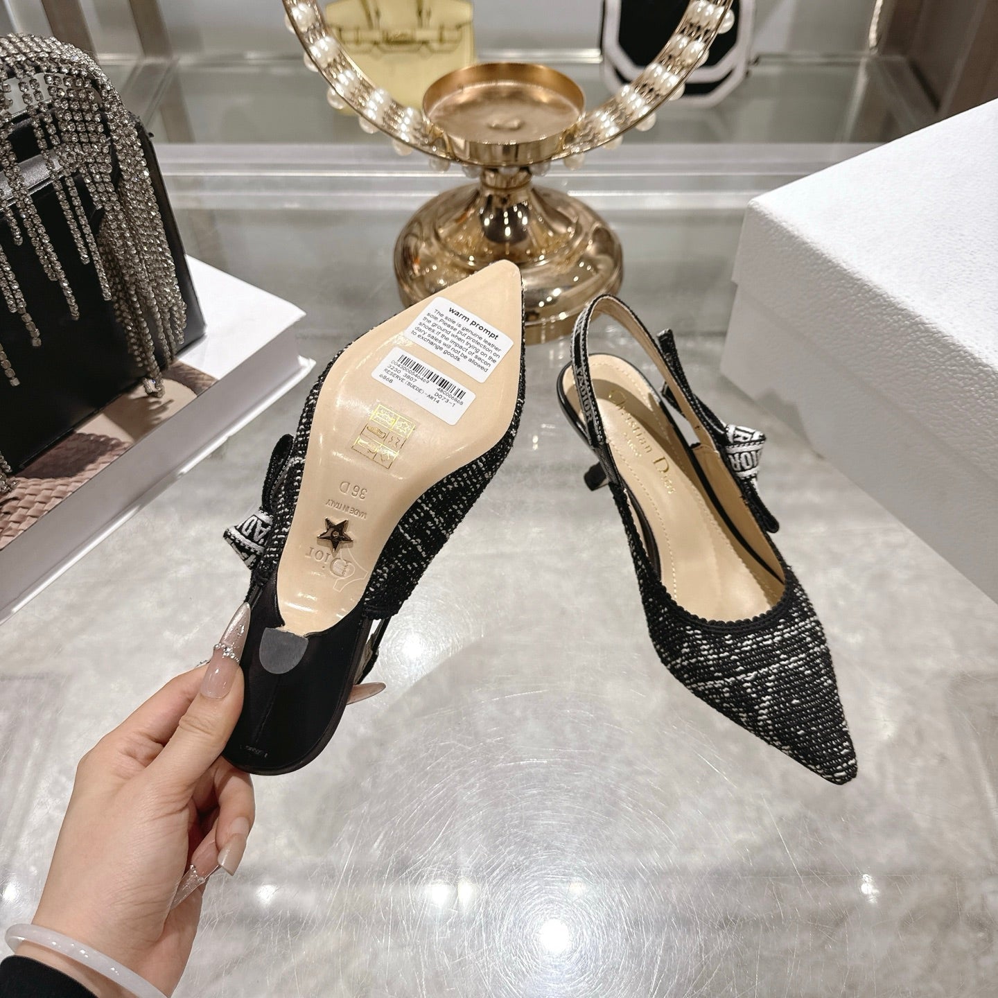 CD 26 Slingback 45mm Black Tweed 592237