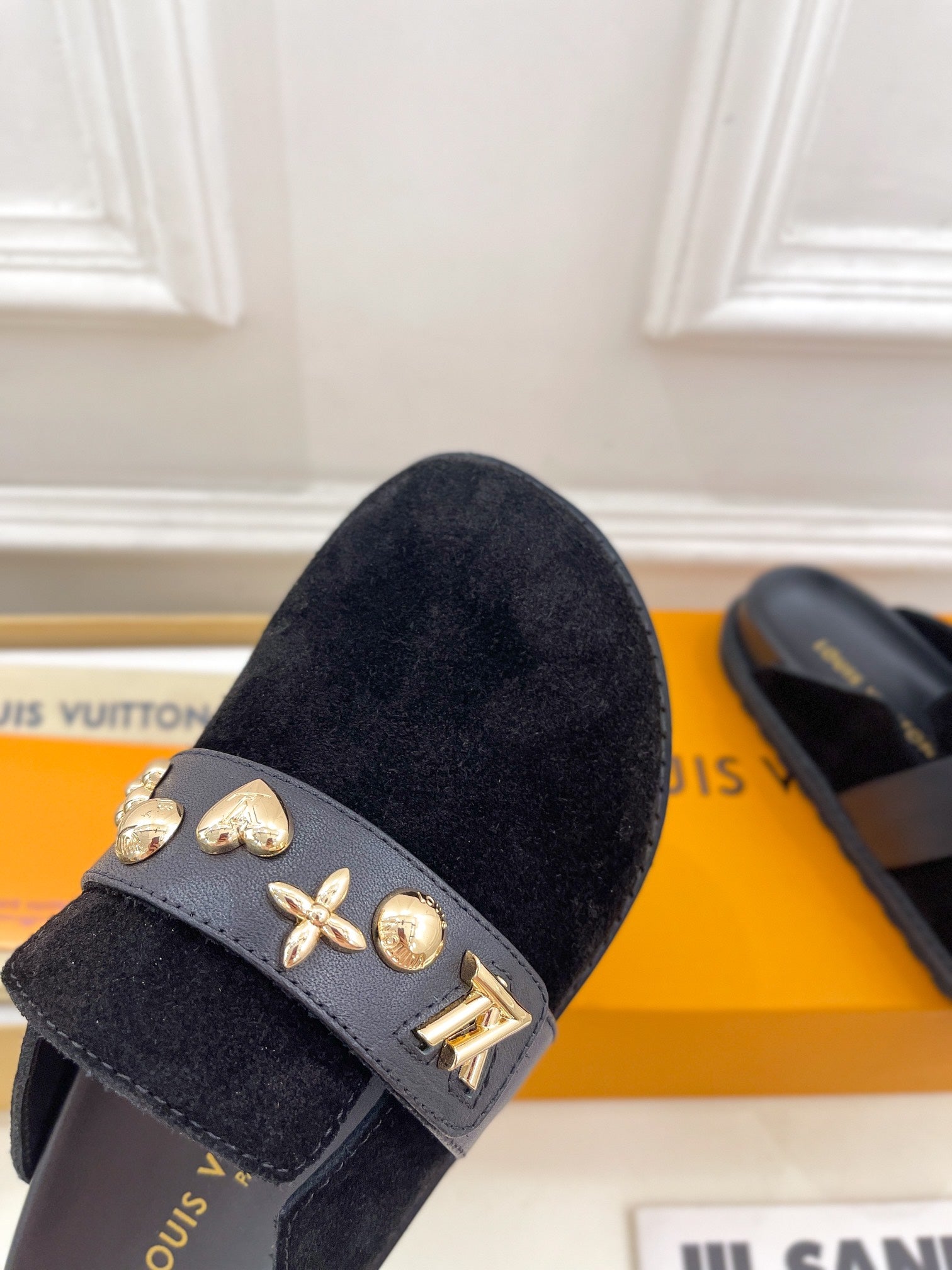LV Cosy Flat Comfort Clog Black Suede