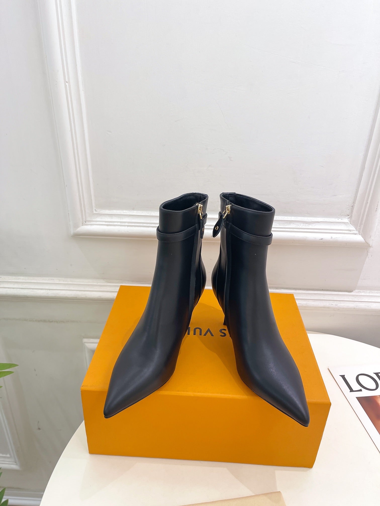 LV Stellar Ankle Boot 70mm Plain Black Calfskin