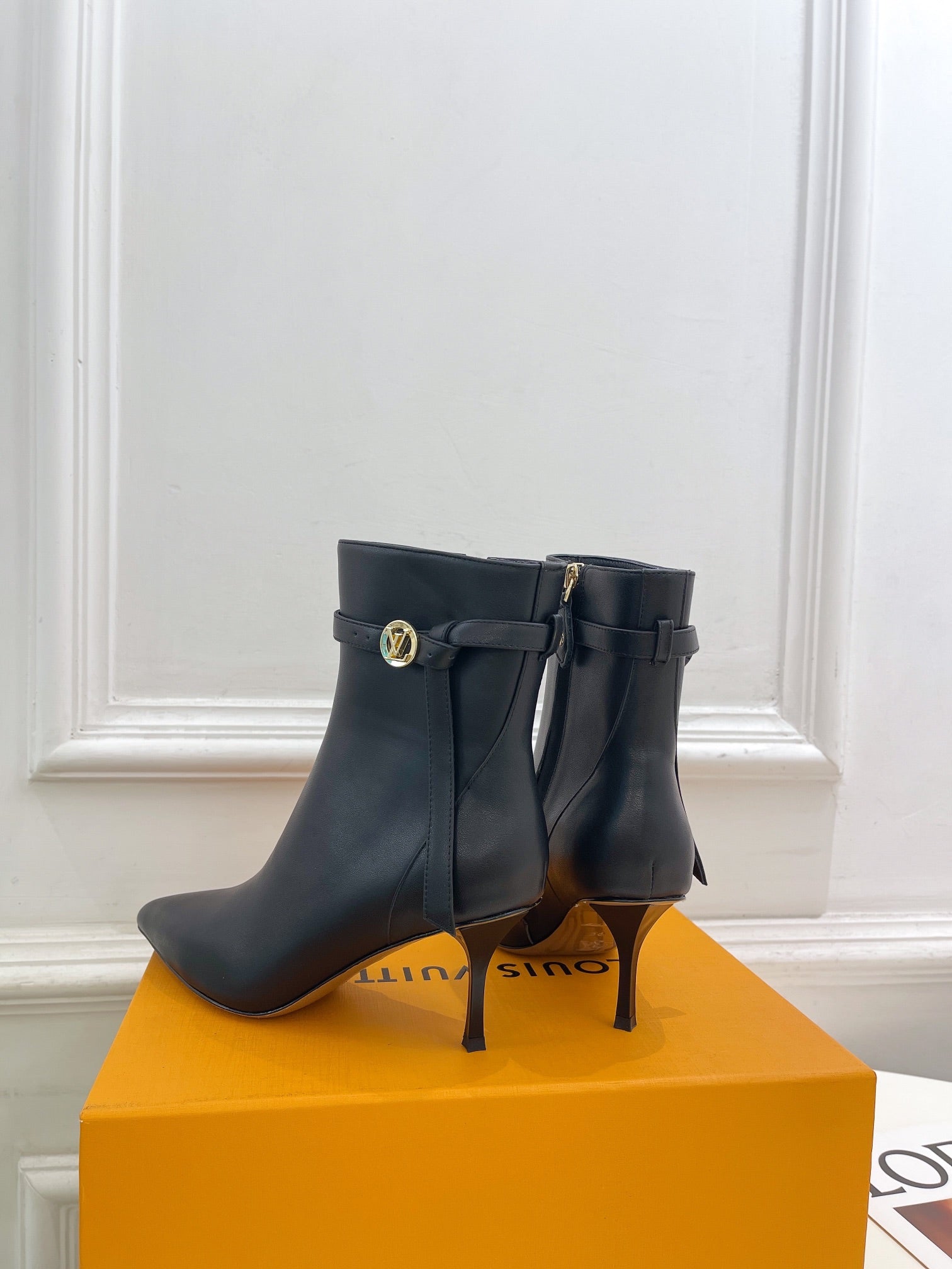 LV Stellar Ankle Boot 70mm Plain Black Calfskin