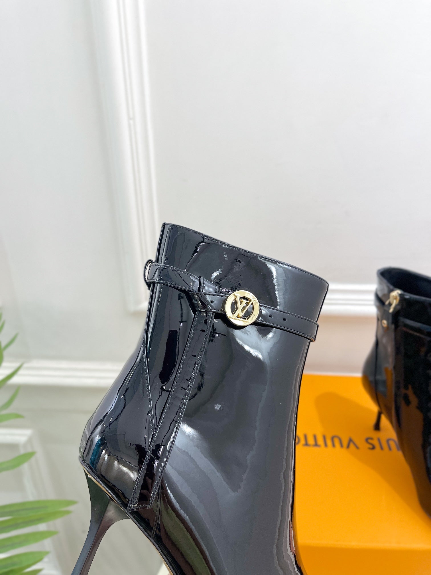 LV Stellar Ankle Boot 70mm Glossy Black Calfskin