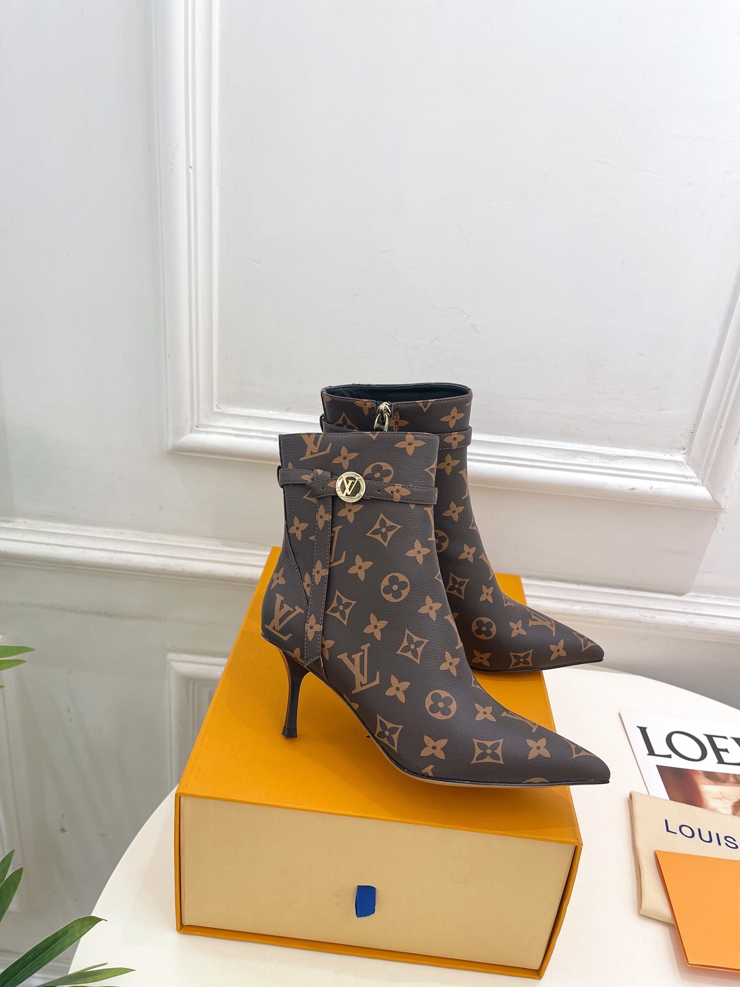 LV Stellar Ankle Boot 70mm Dark Brown Monogram Calfskin