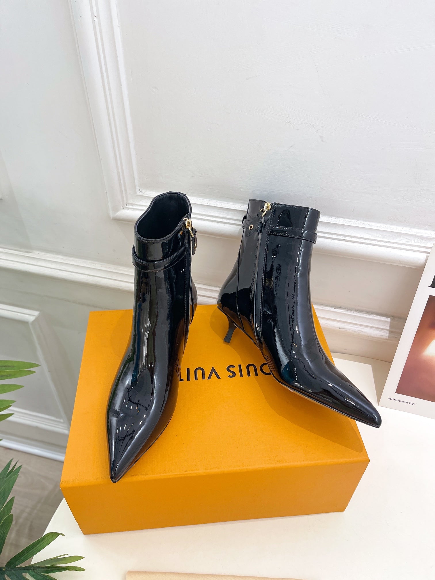 LV Stellar Ankle Boot 40mm Glossy Black Calfskin