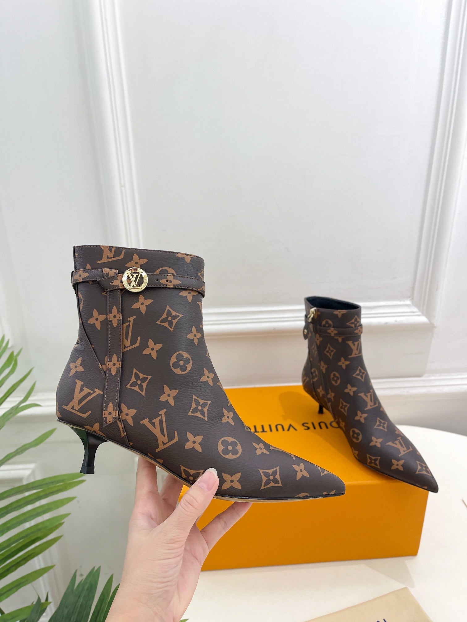 LV Stellar Ankle Boot 40mm Dark Brown Monogram Calfskin