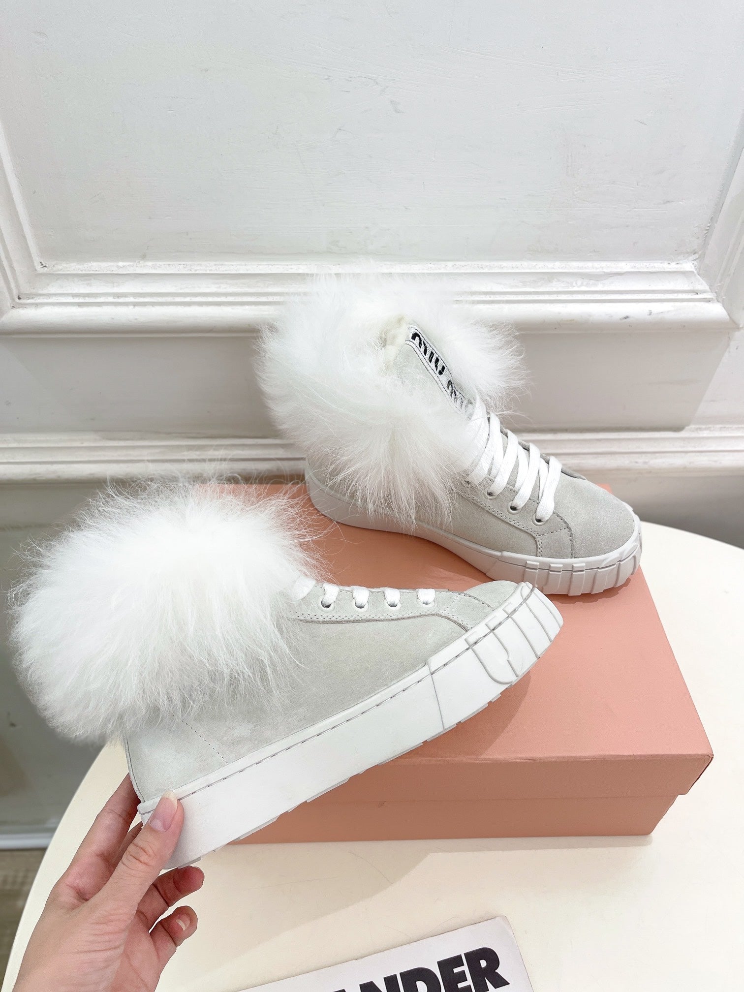 Miu Ankle Boots Smoke Gray Wool