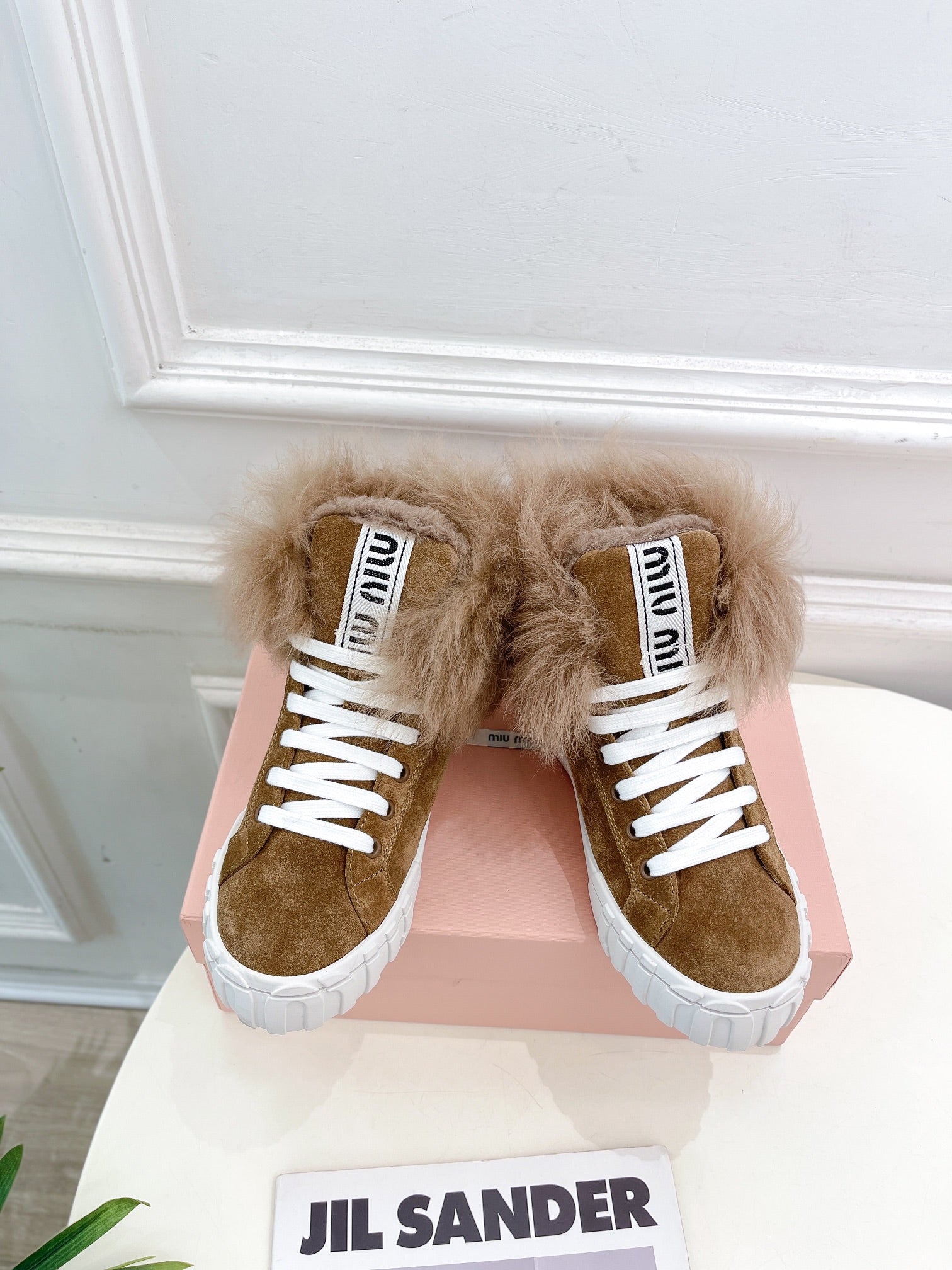 Miu Ankle Boots Tawny Wool