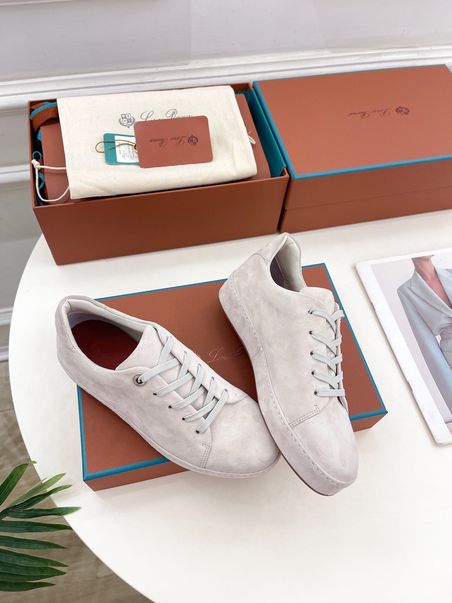 LP Nuage Sneaker In White Suede  988279