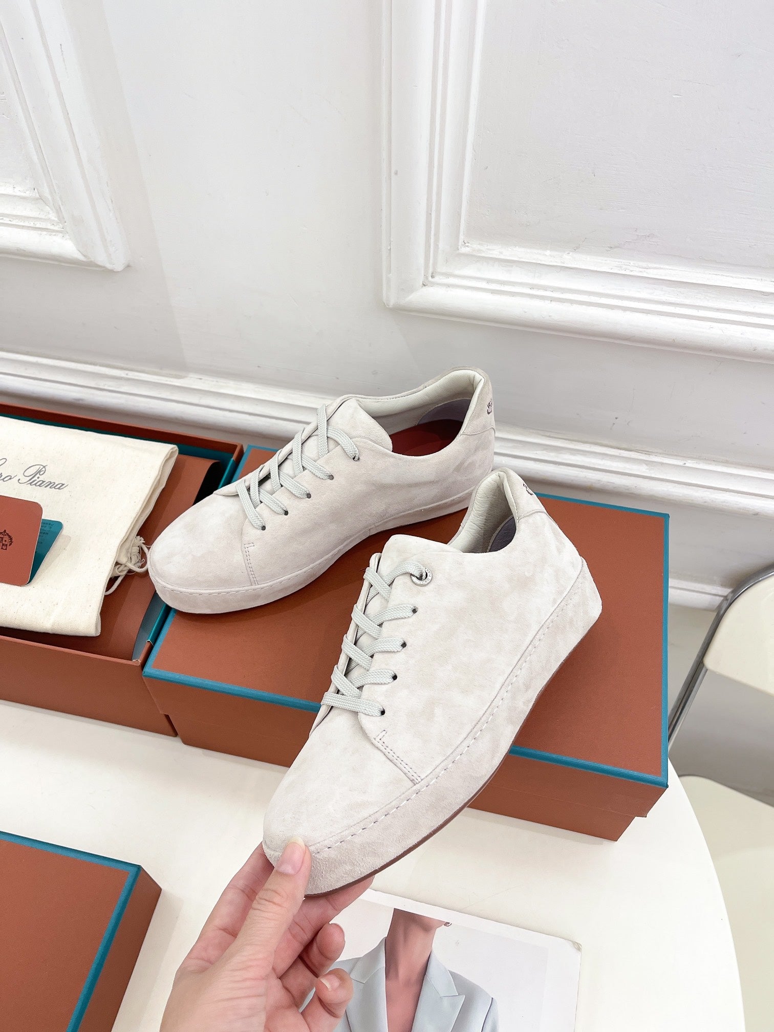 LP Nuage Sneaker In White Suede  988279