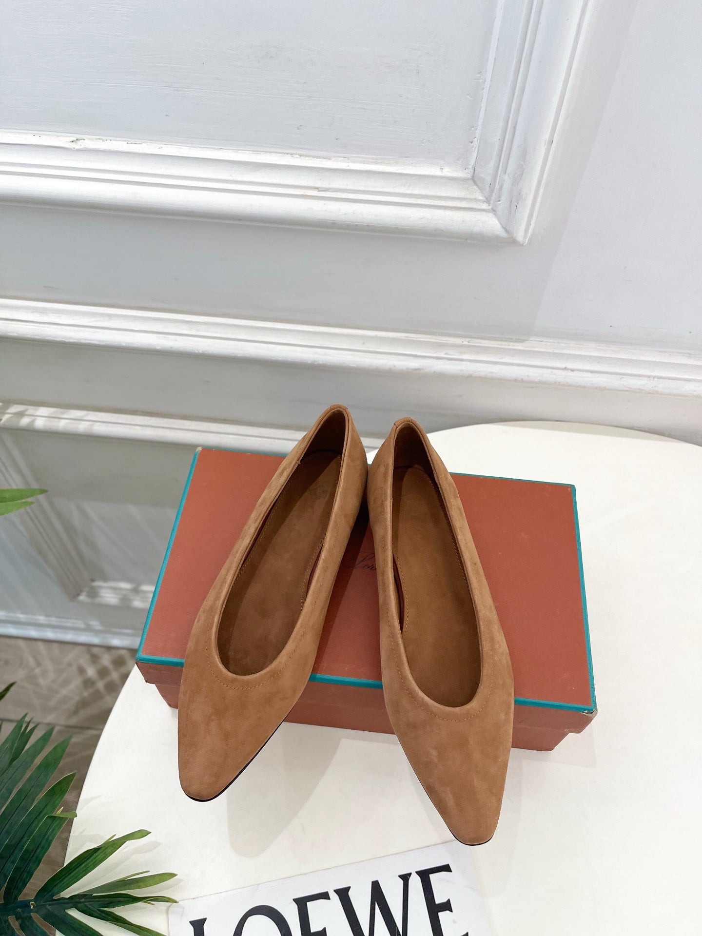 LP 26SS Ballet Flats Camel Brown Suede 587577