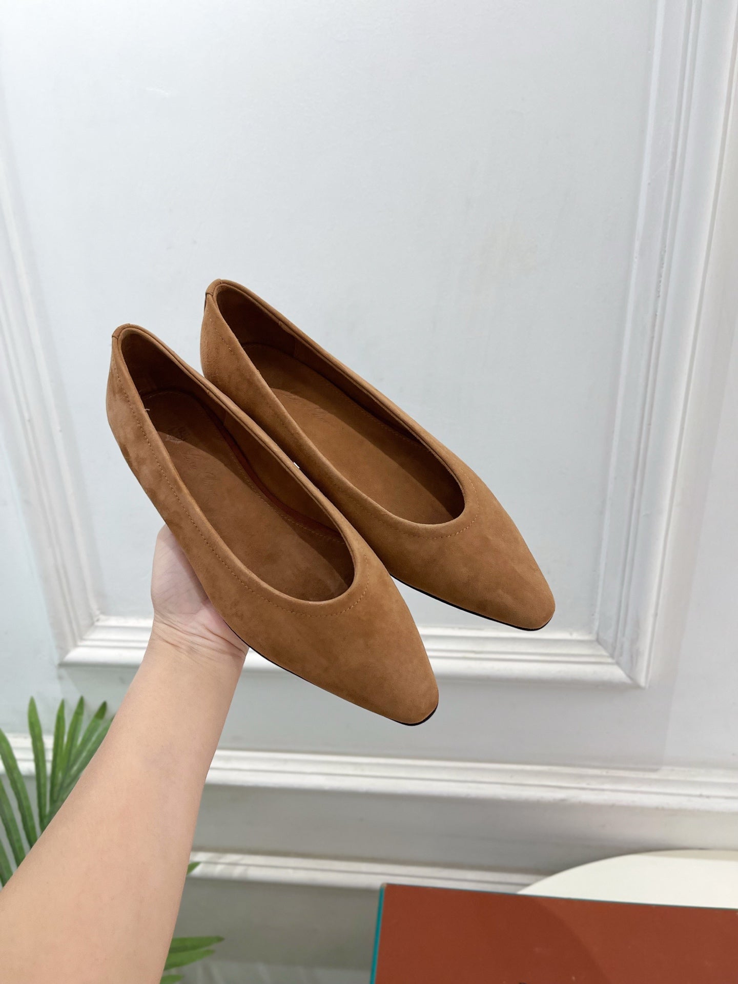 LP 26SS Ballet Flats Camel Brown Suede 587577