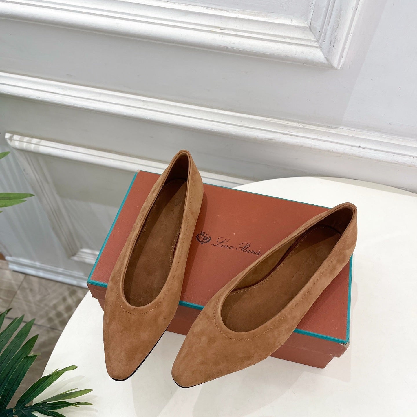 LP 26SS Ballet Flats Camel Brown Suede 587577