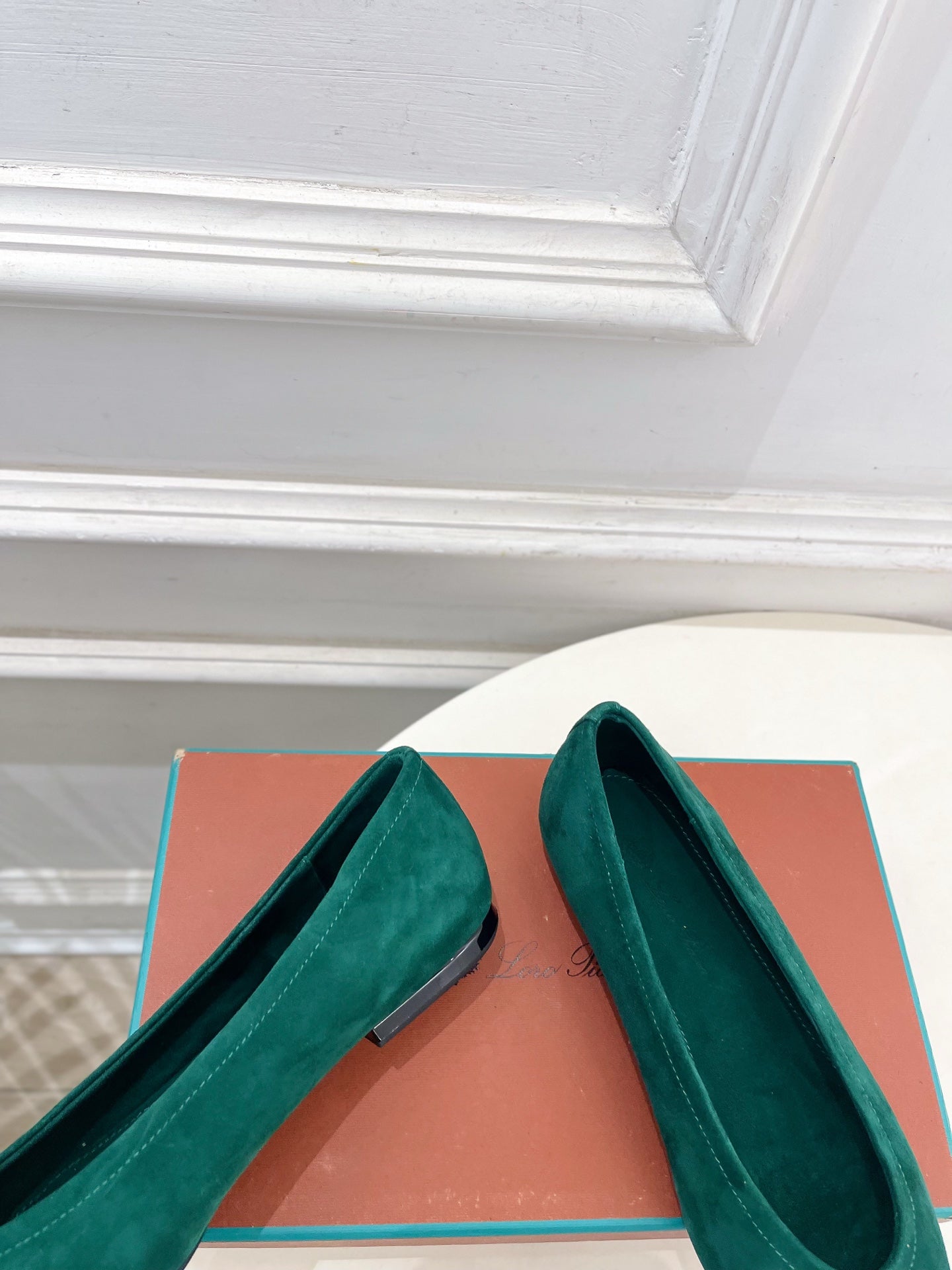 LP 26SS Ballet Flats Teal Green Suede 587578