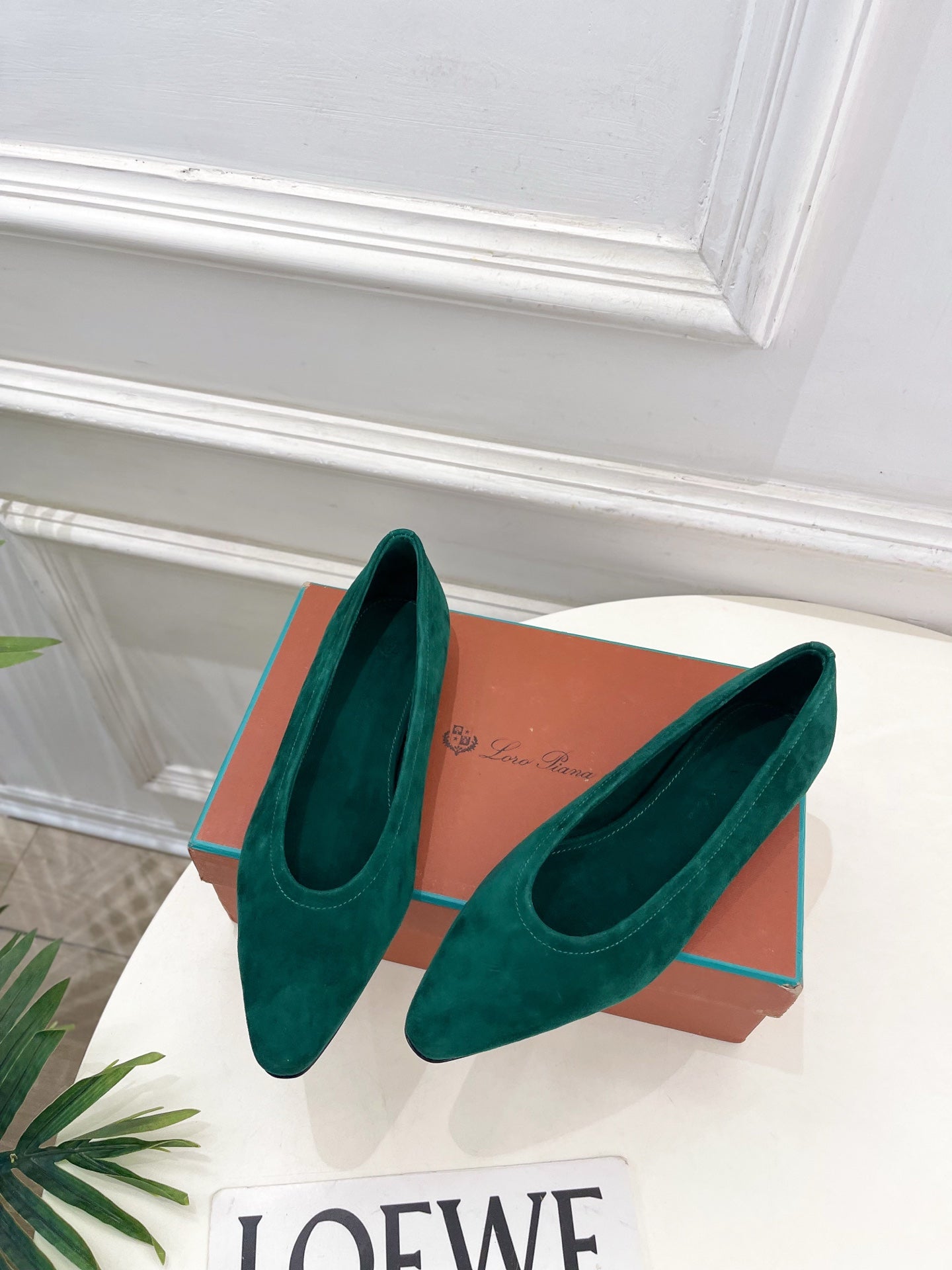 LP 26SS Ballet Flats Teal Green Suede 587578