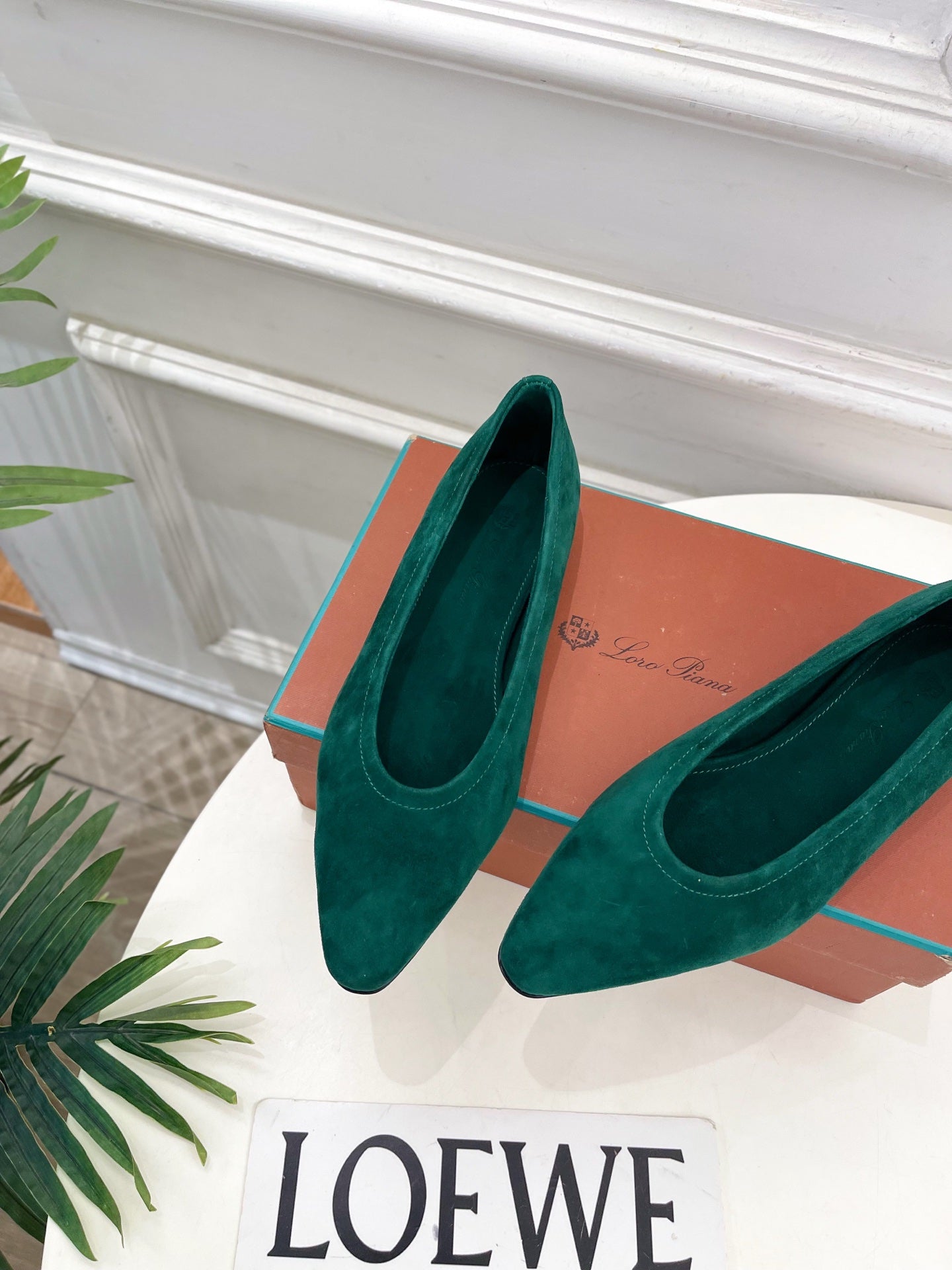 LP 26SS Ballet Flats Teal Green Suede 587578
