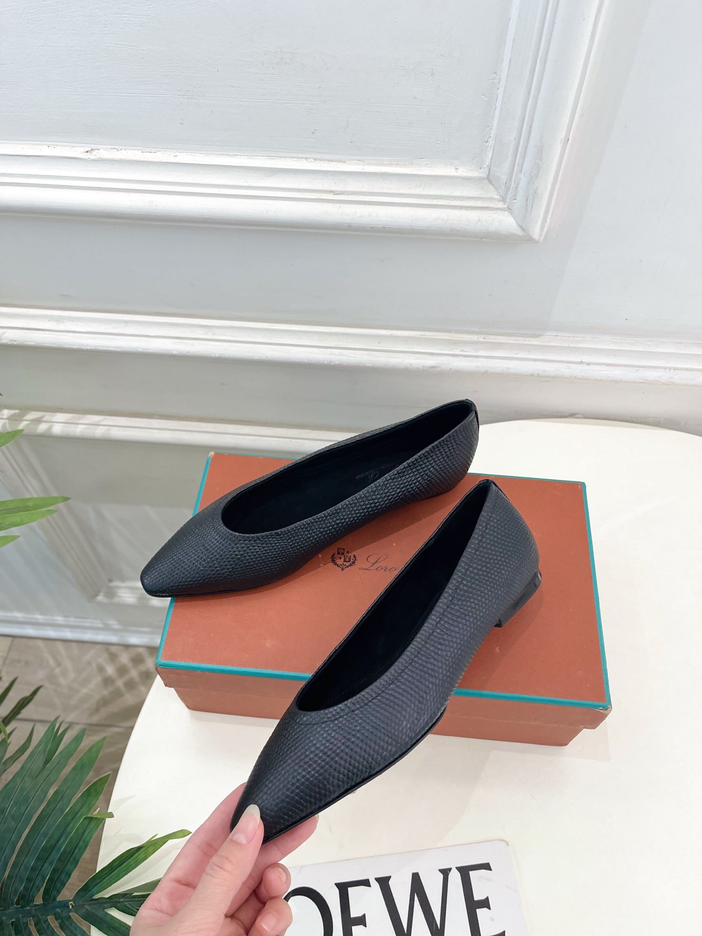 LP 26SS Ballet Flats Black Snakeskin 587579