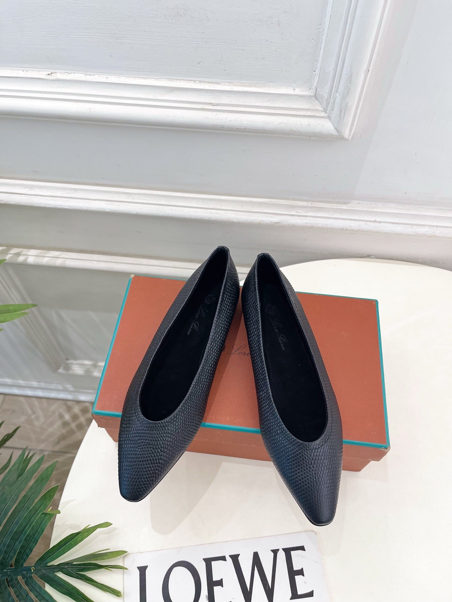 LP 26SS Ballet Flats Black Snakeskin 587579