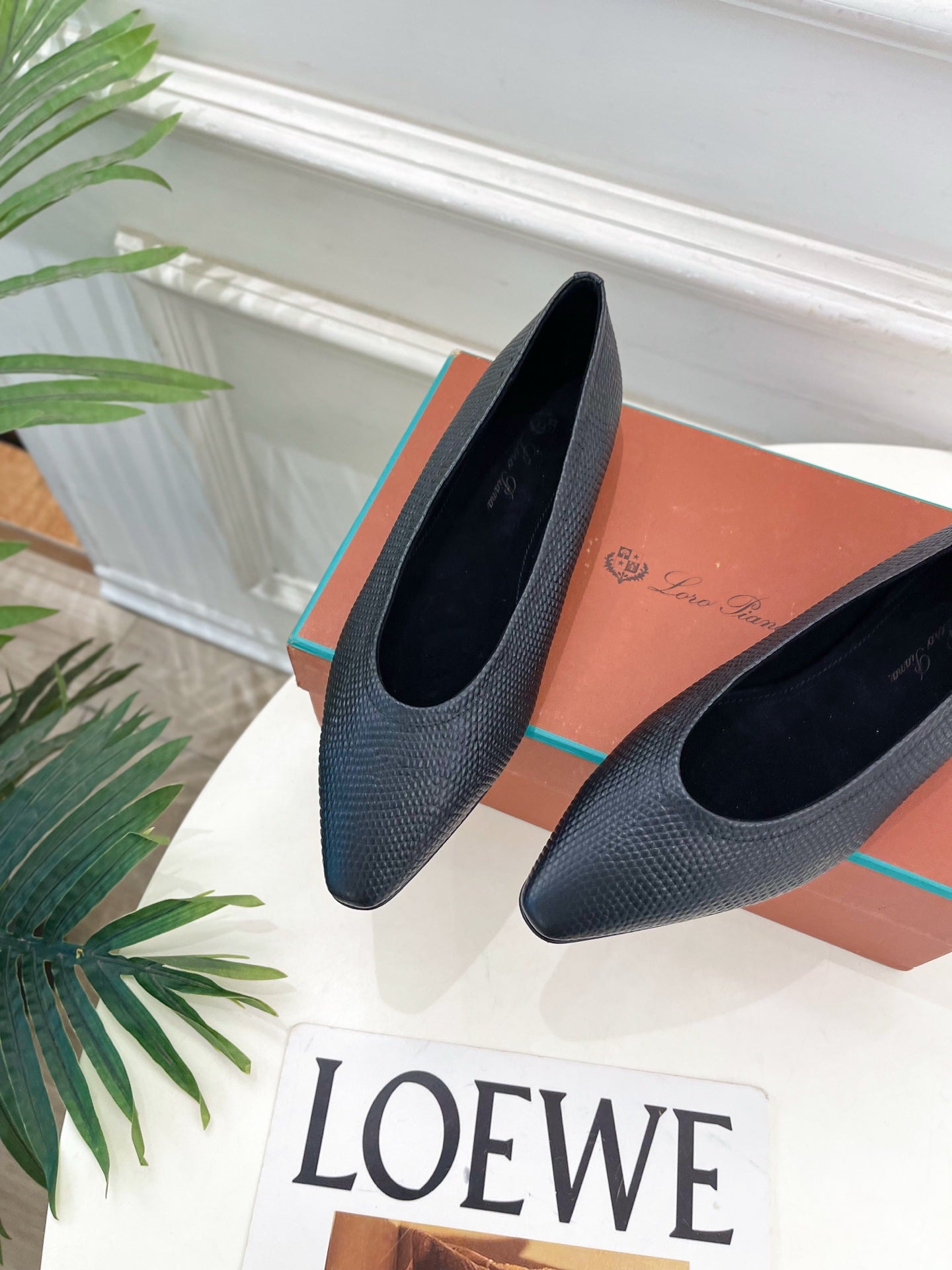 LP 26SS Ballet Flats Black Snakeskin 587579