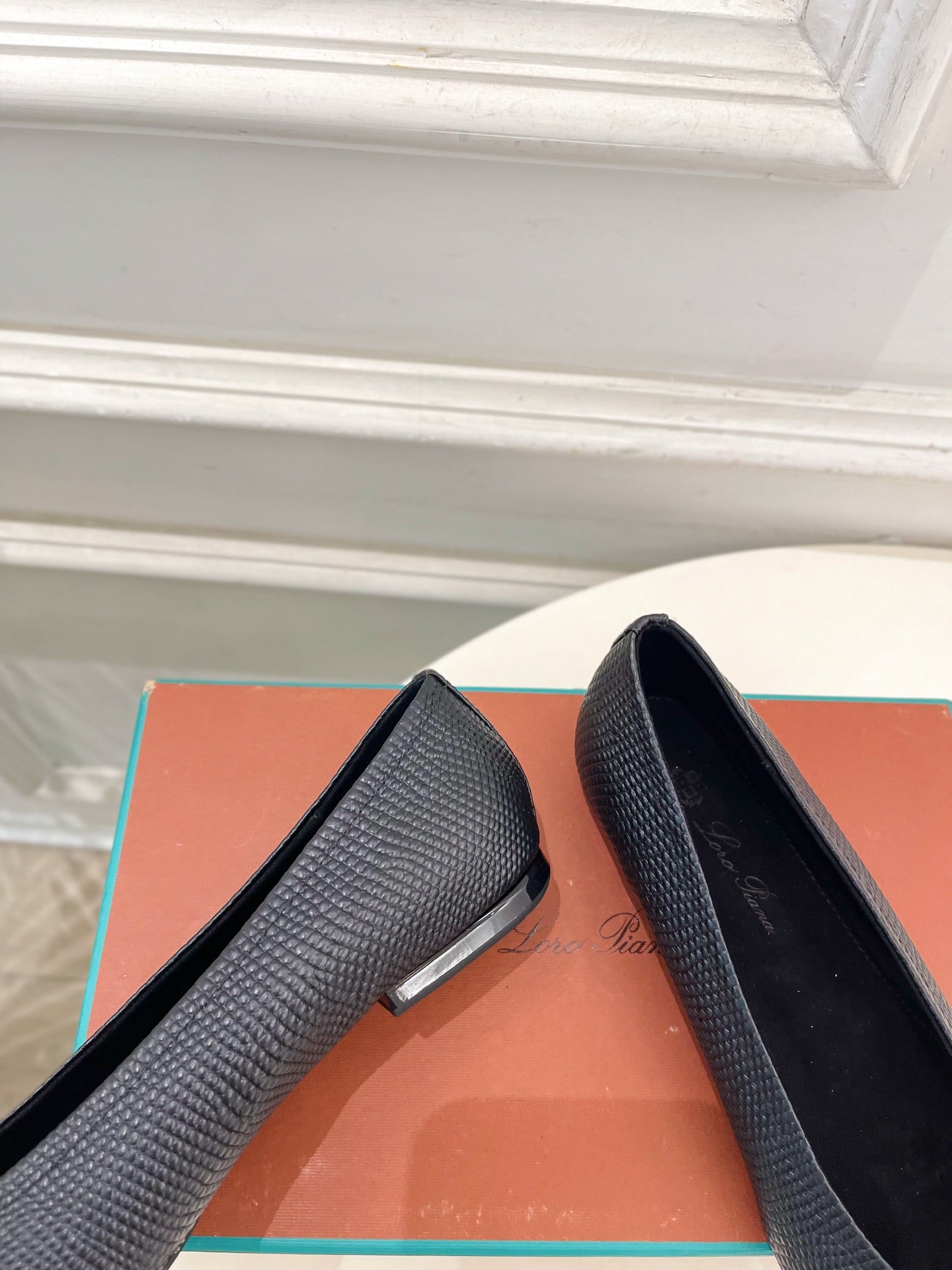 LP 26SS Ballet Flats Black Snakeskin 587579