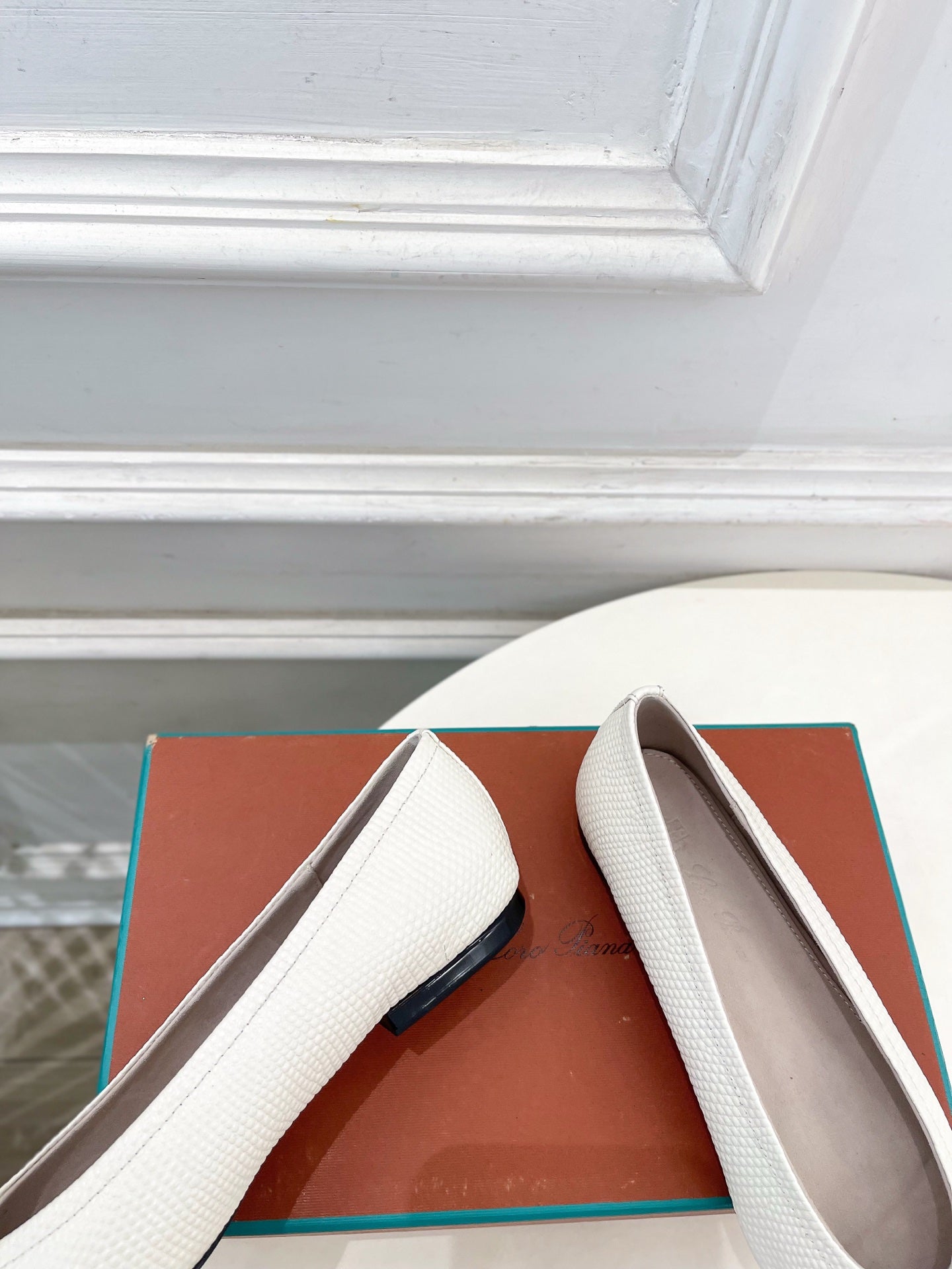 LP 26SS Ballet Flats White Snakeskin 587580