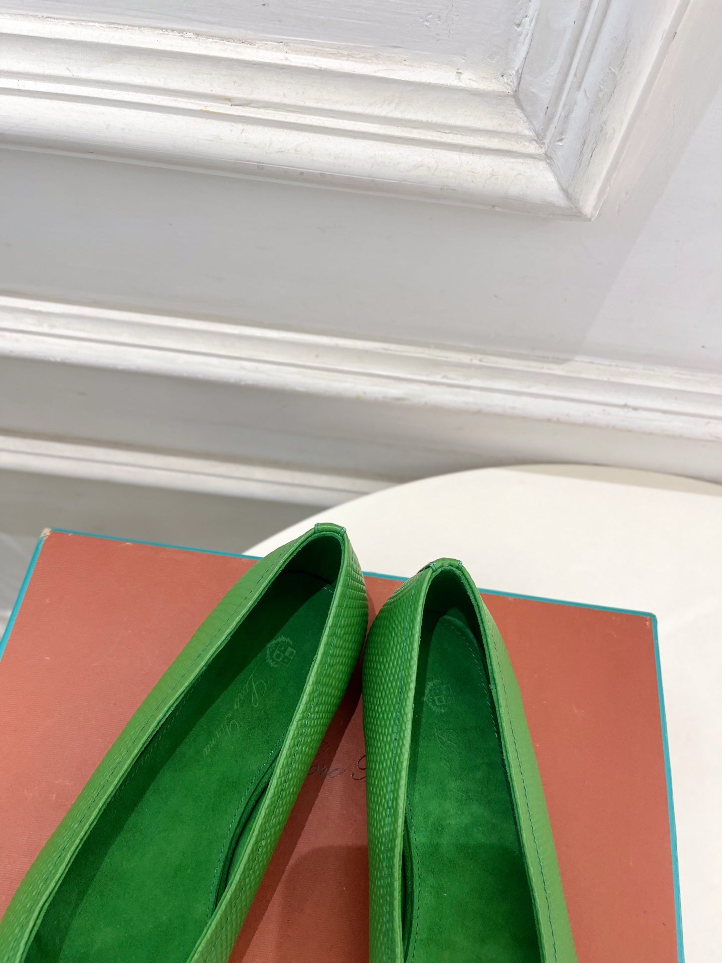 LP 26SS Ballet Flats Green Snakeskin 587581