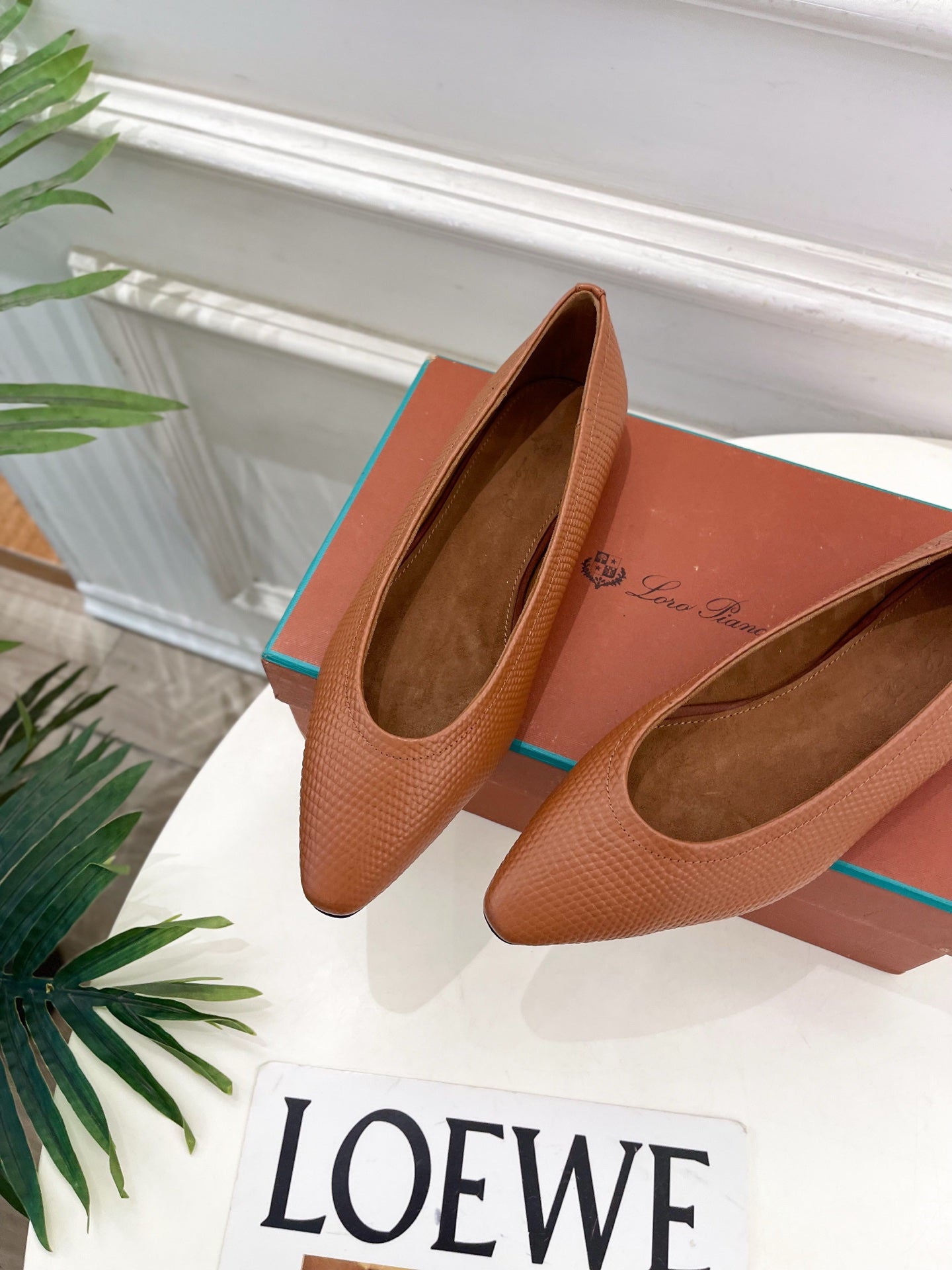 LP 26SS Ballet Flats Brown Snakeskin 587582