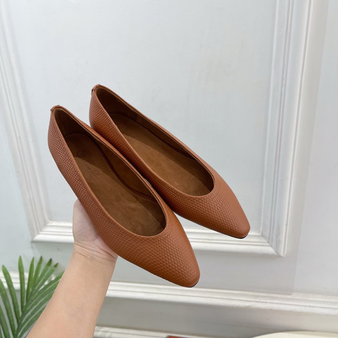 LP 26SS Ballet Flats Brown Snakeskin 587582