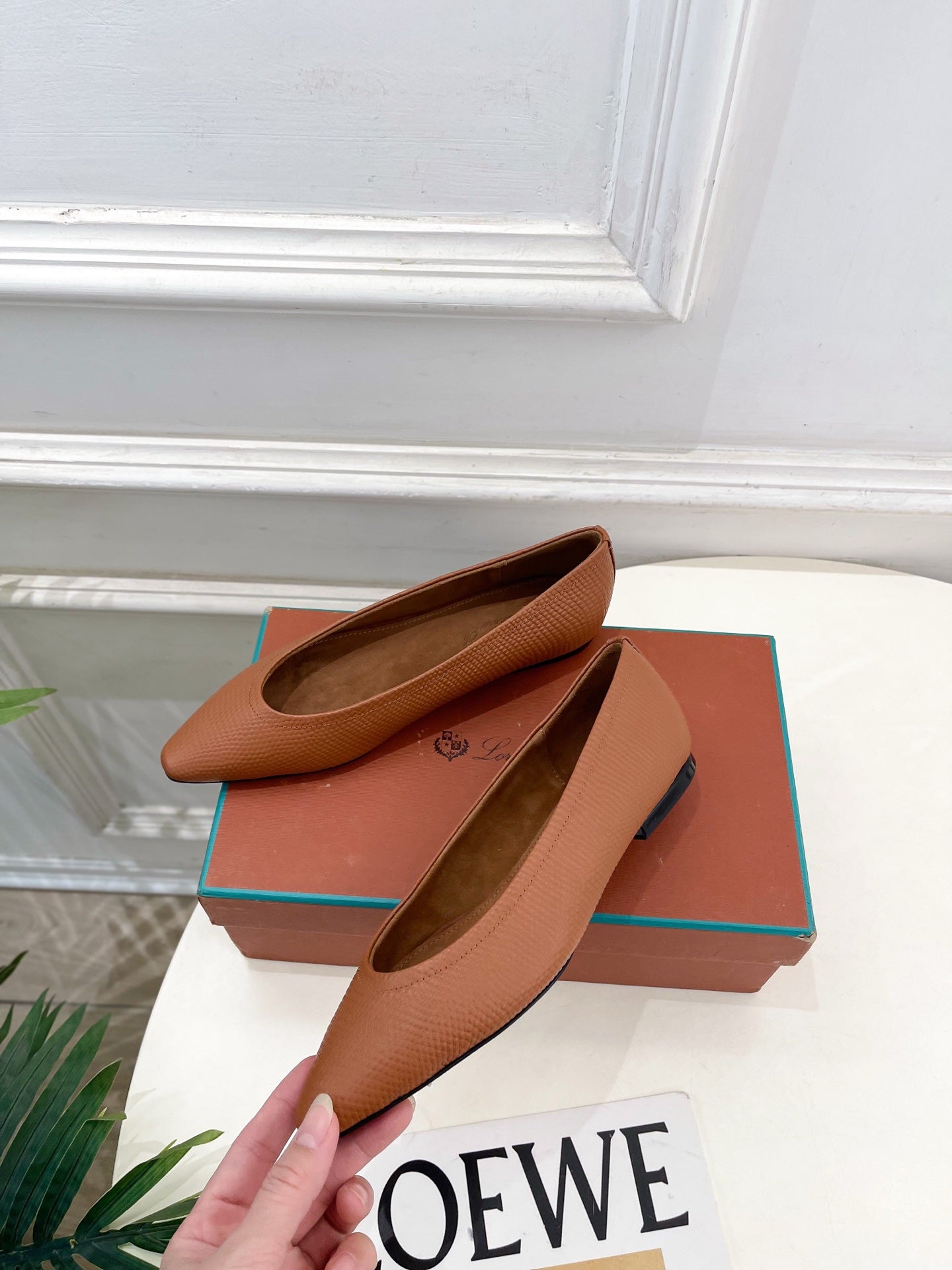 LP 26SS Ballet Flats Brown Snakeskin 587582