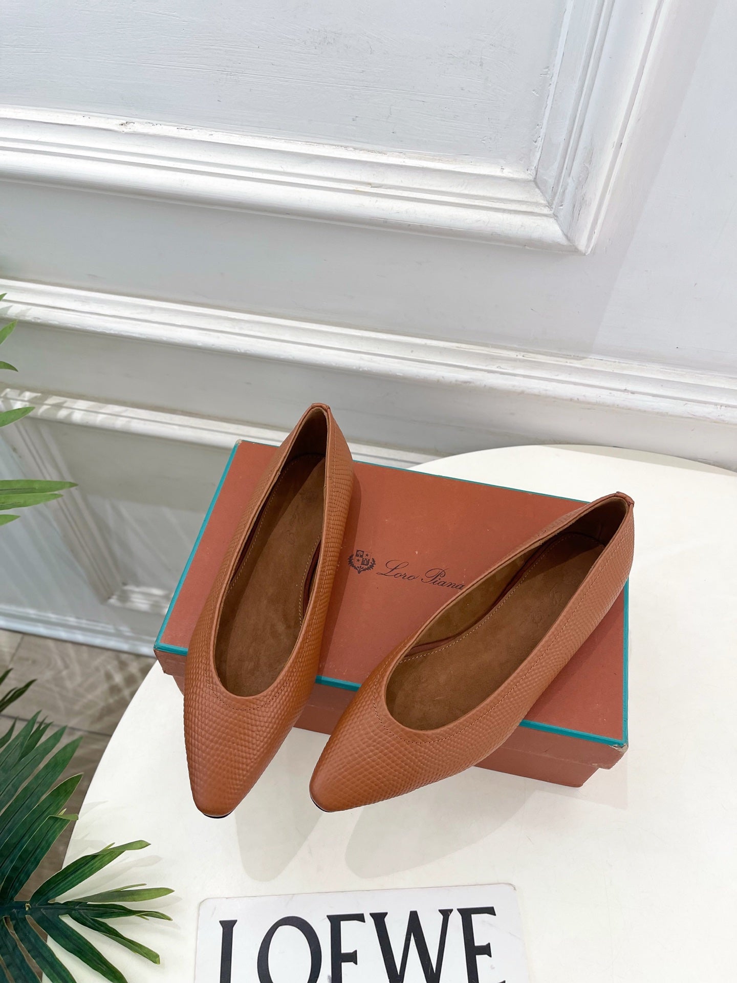 LP 26SS Ballet Flats Brown Snakeskin 587582