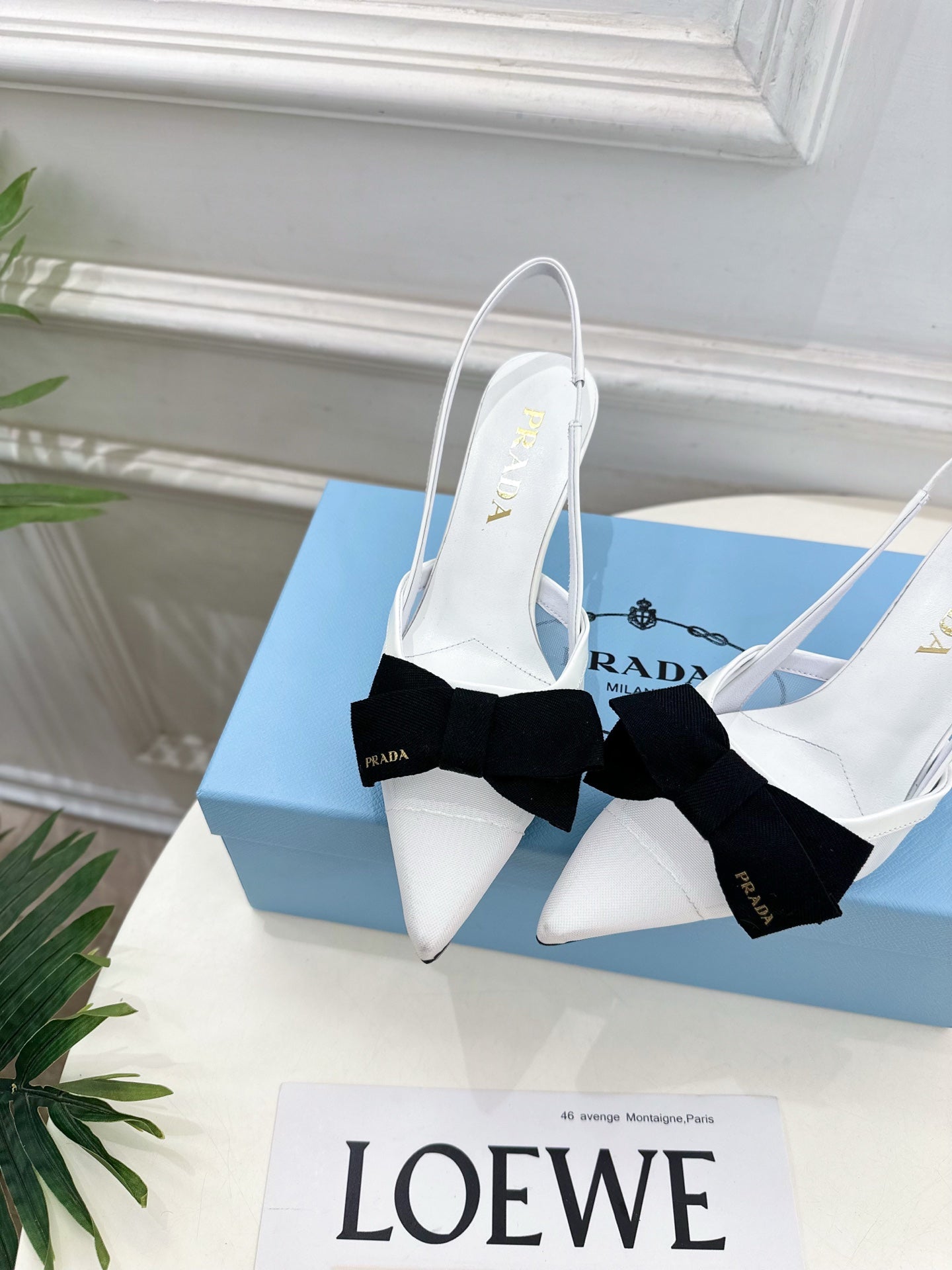 PRA 26S Pointed-Toe Slingback 75 White Mesh Sheepskin 631962