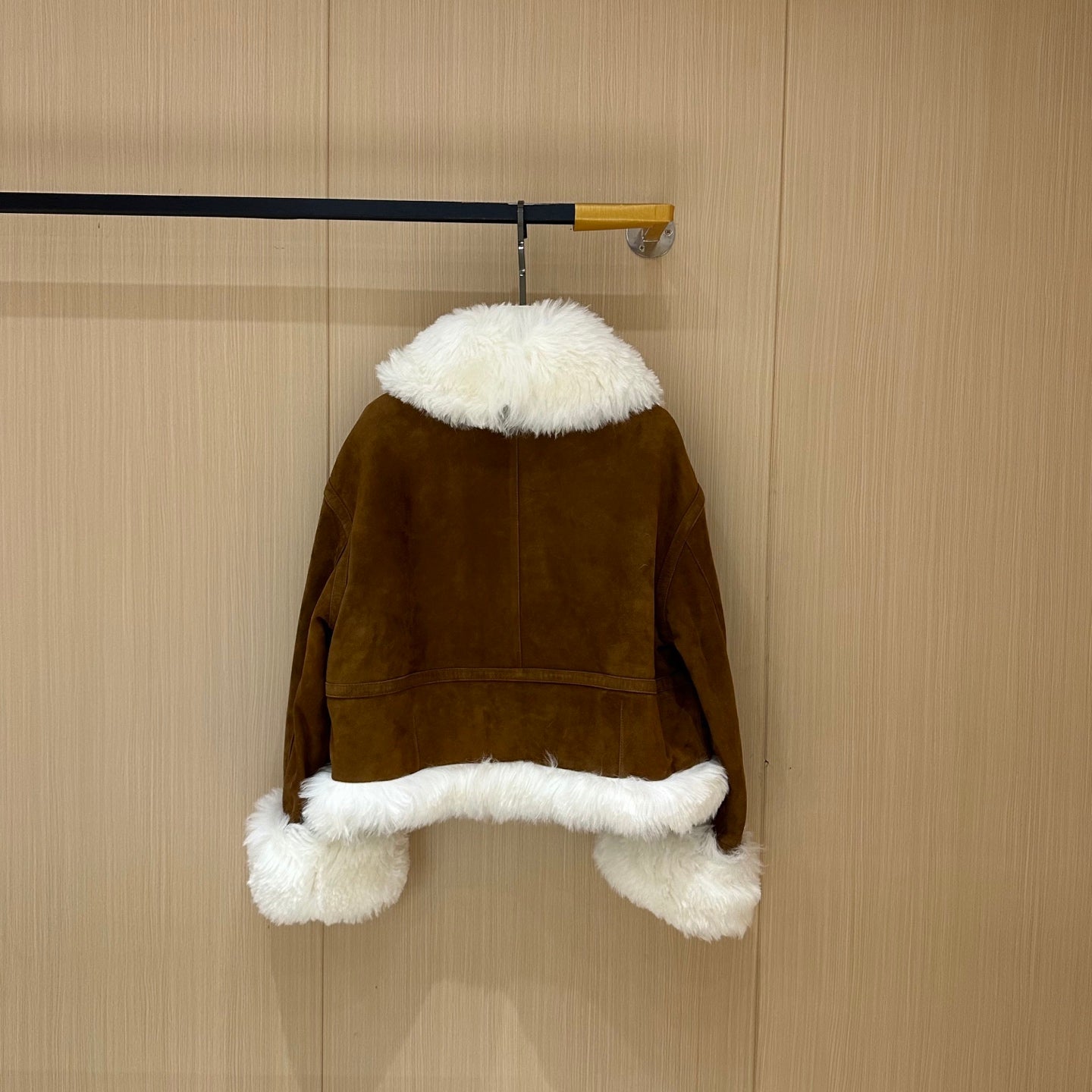 Miumiu 2025 Jacket Camel mix White Suede Wool