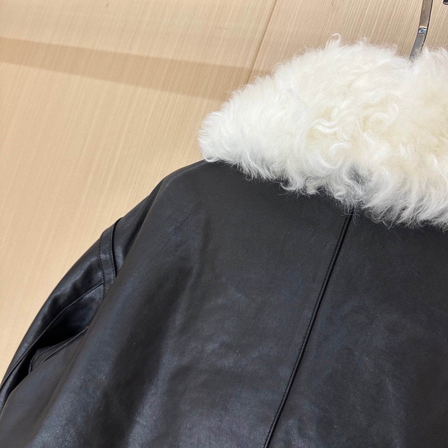 Miumiu 2025 Jacket Black White Wool Lambskin