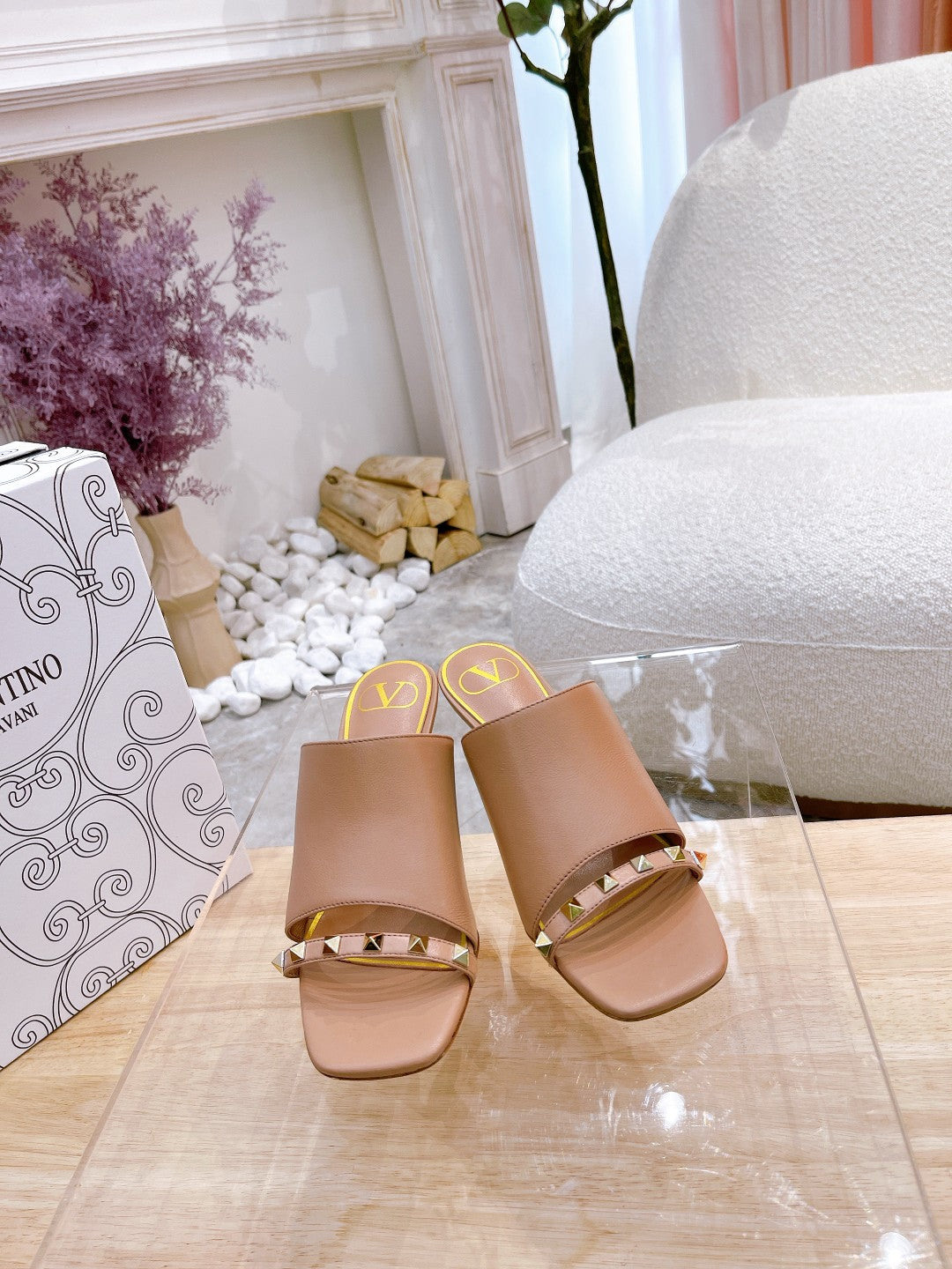 Valentino Mule High Heels Sheepskin 239541