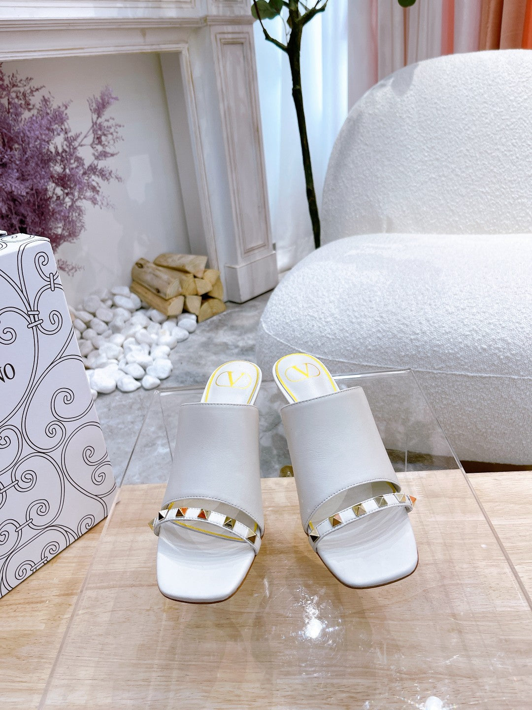 Valentino Mule High Heels Sheepskin 239541