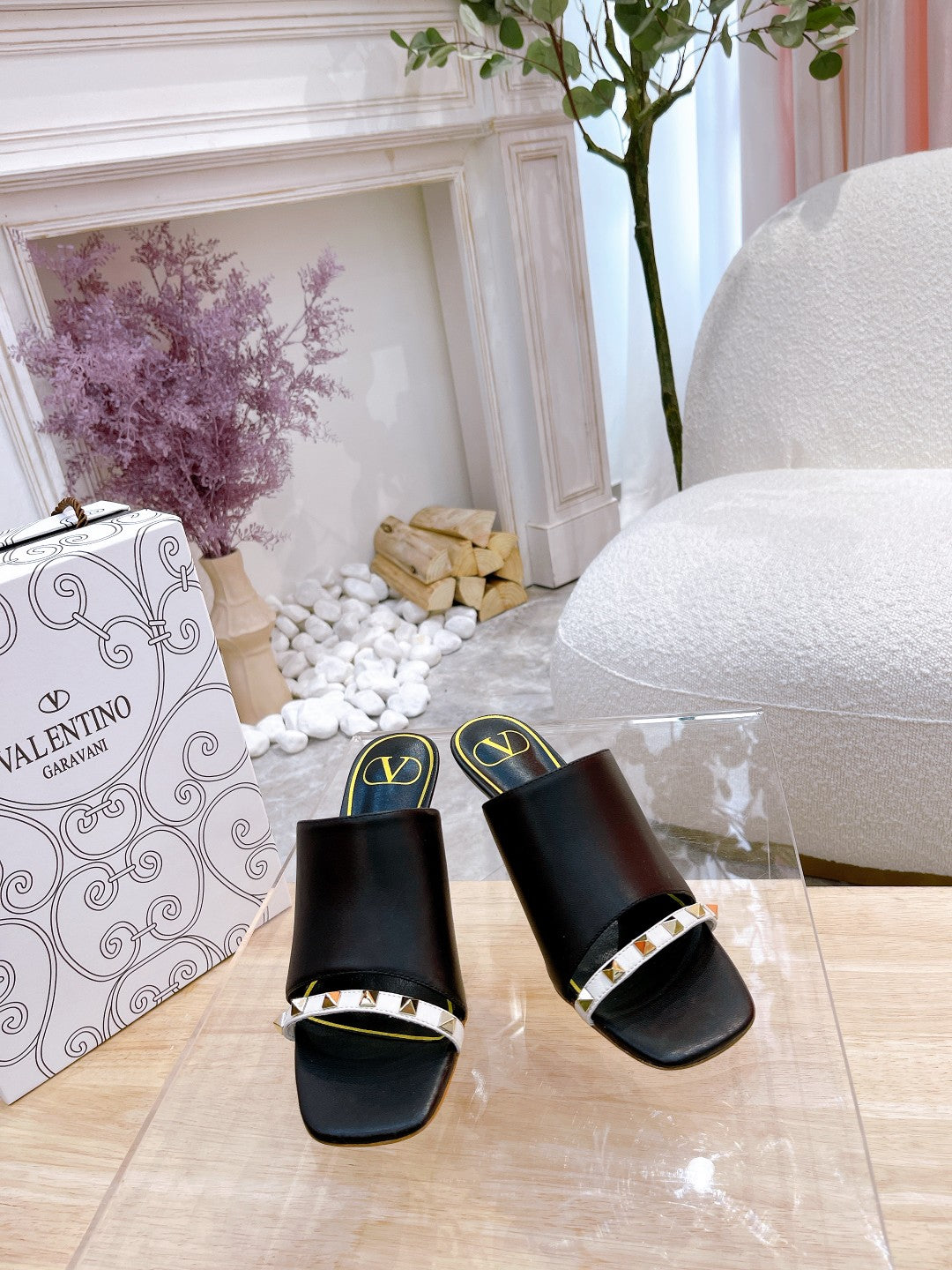 Valentino Mule High Heels Sheepskin 239541