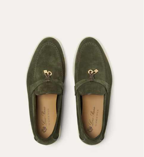 LP Summer Charms Walk Loafer Ribbon Green Suede Leather
