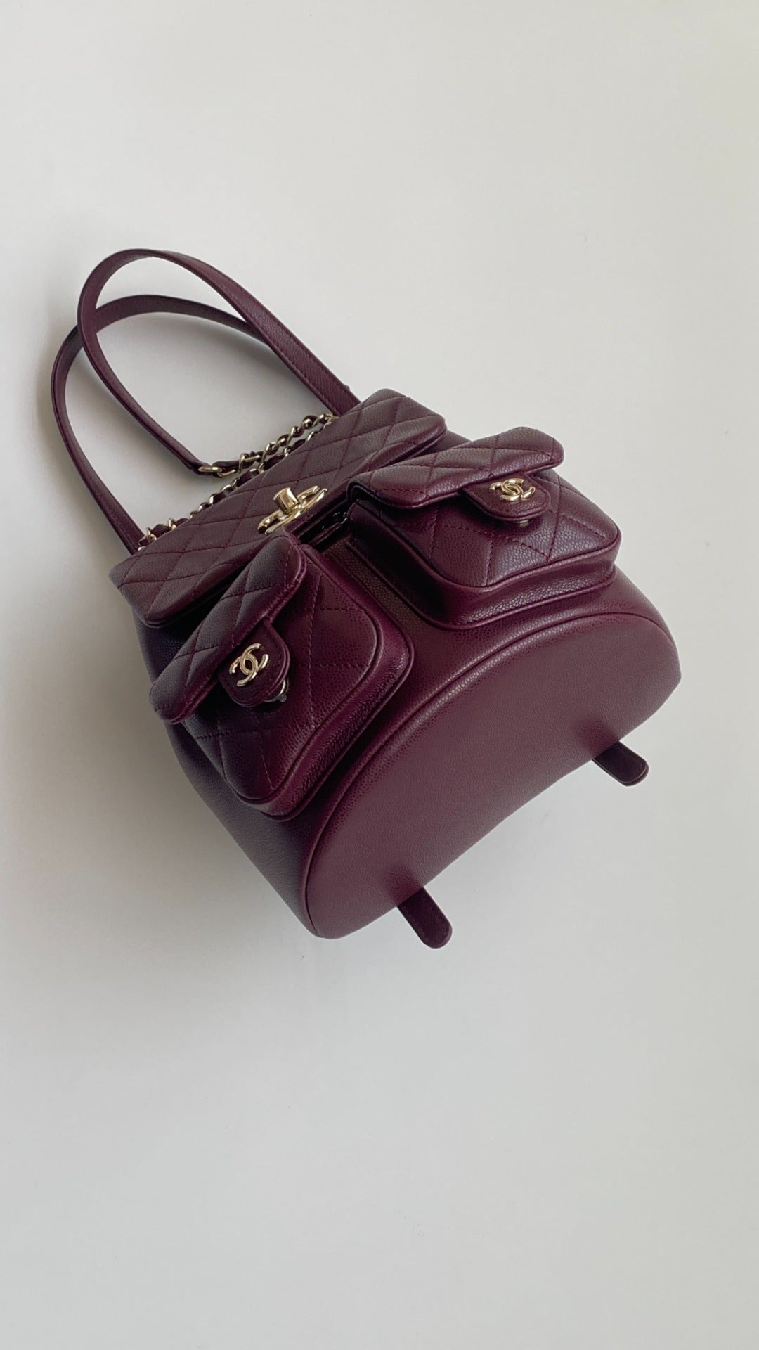 Chanel 25 Backpack Wine Red Grain Embossed Calfskin