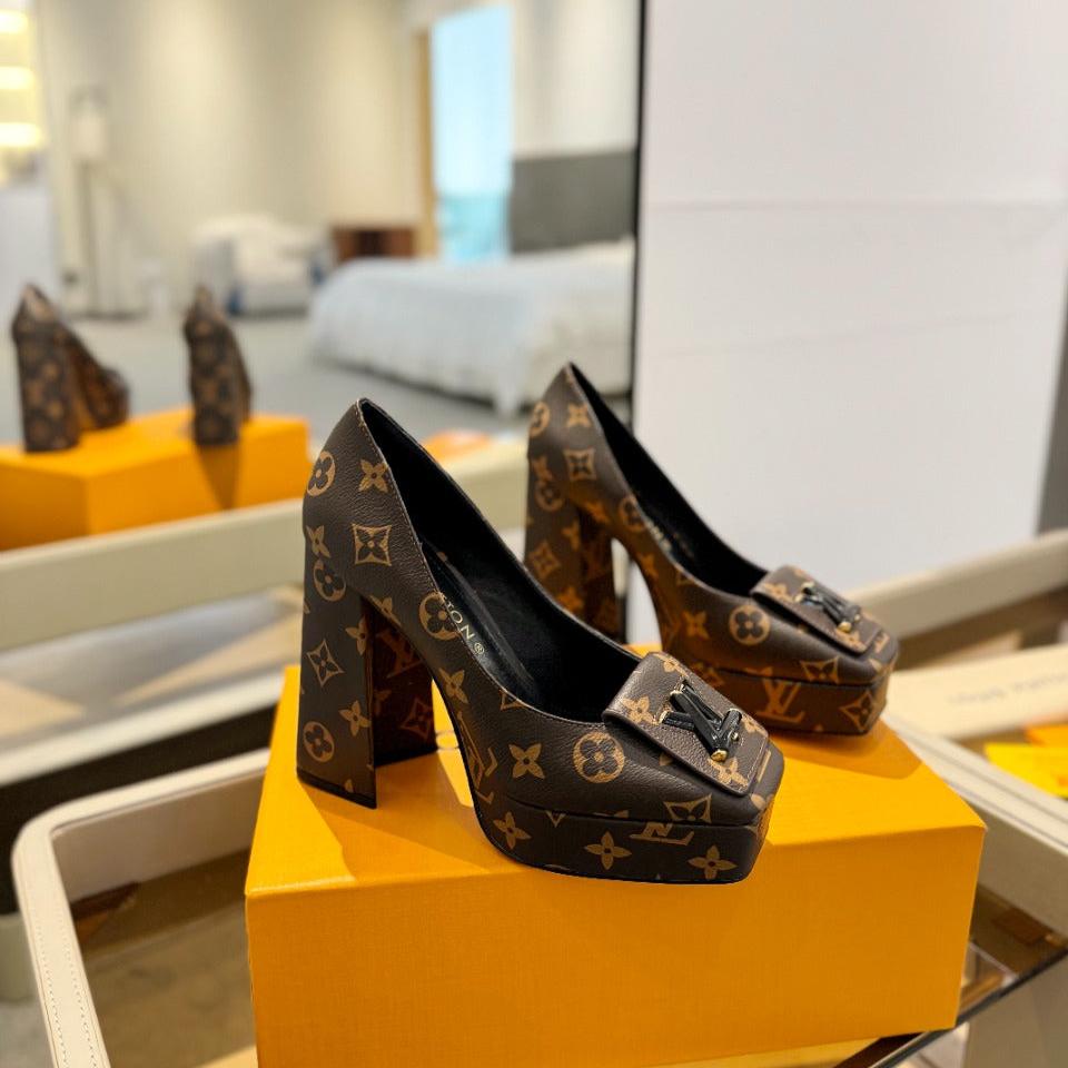 LV Shake Pump 120mm Dark Brown Monogram Cowhide