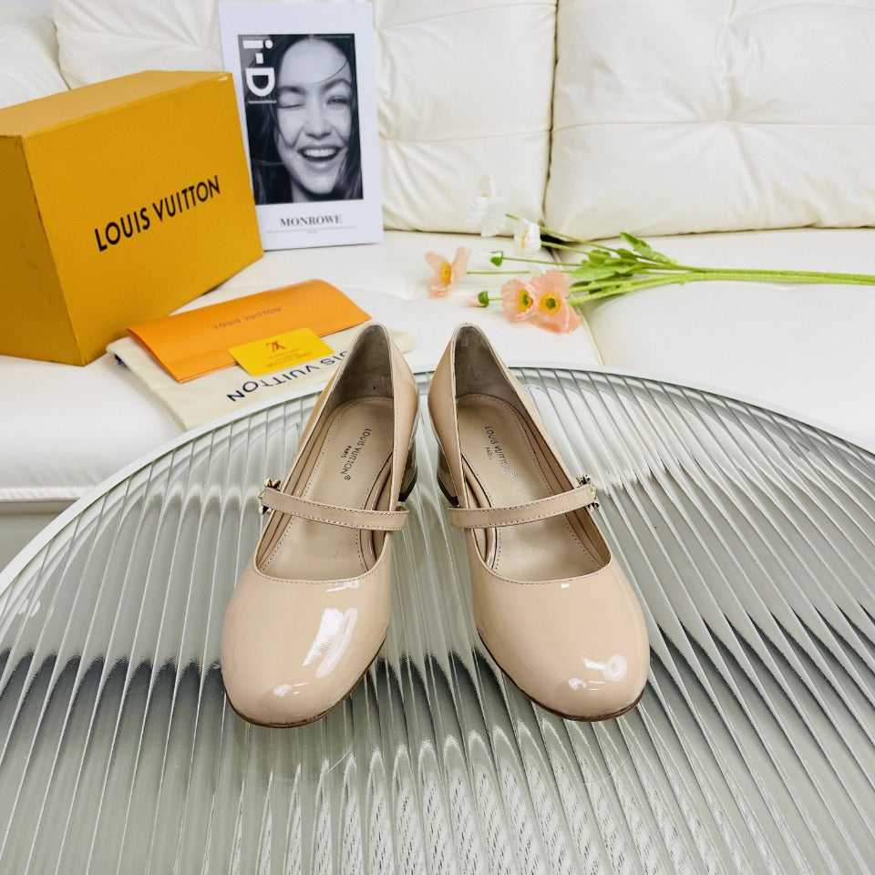 LV Medium-Heel 35mm Pumps Beige Lambskin
