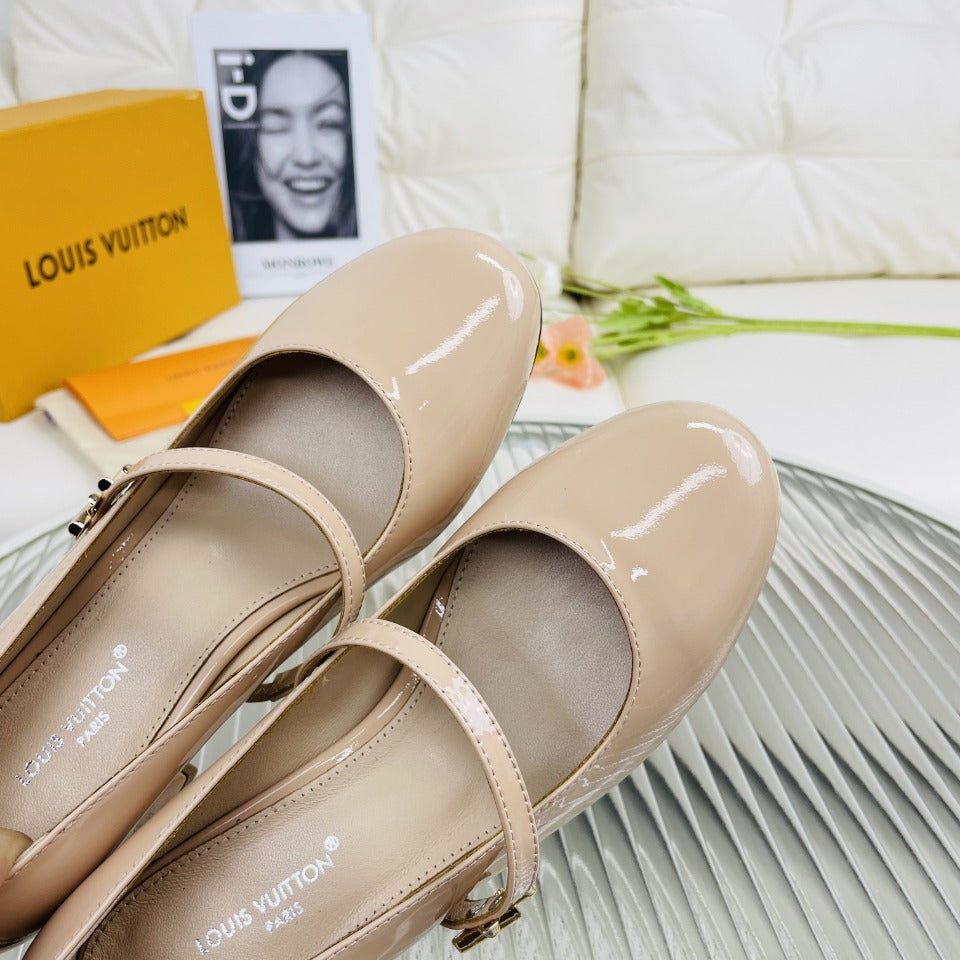 LV Medium-Heel 35mm Pumps Beige Lambskin