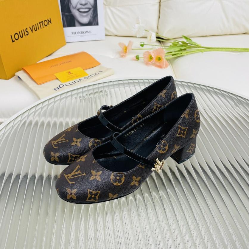 LV Medium-Heel 35mm Pumps Dark Brown Lambskin