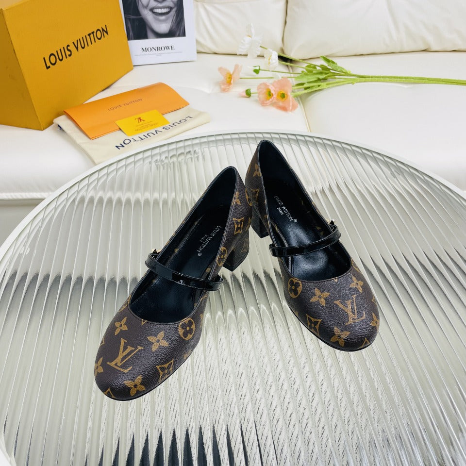 LV Medium-Heel 35mm Pumps Dark Brown Lambskin