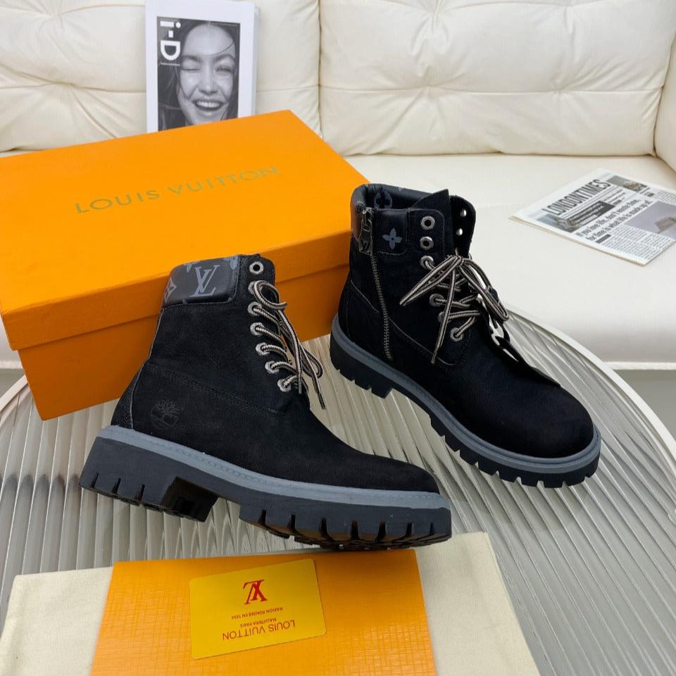 LV x Timberland Ankle Boot 50mm Black Nubuck Leather