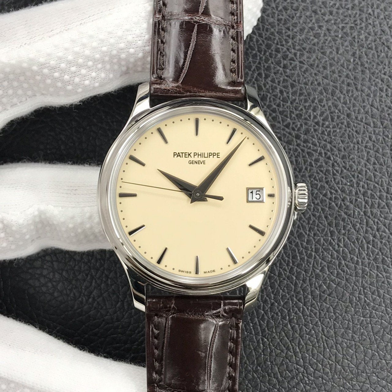 PATEK CALATRAVA STEEL CASE CREAM DIAL